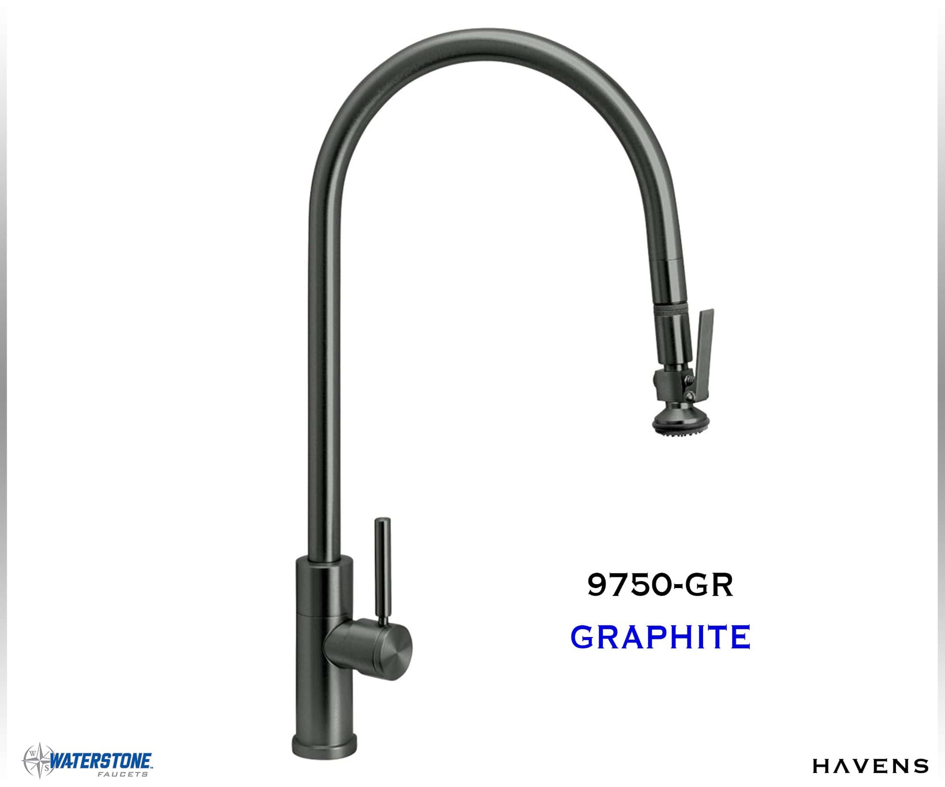 Waterstone Modern Extended Reach PLP Pulldown Faucet - 9750 - Havens | Luxury Metals