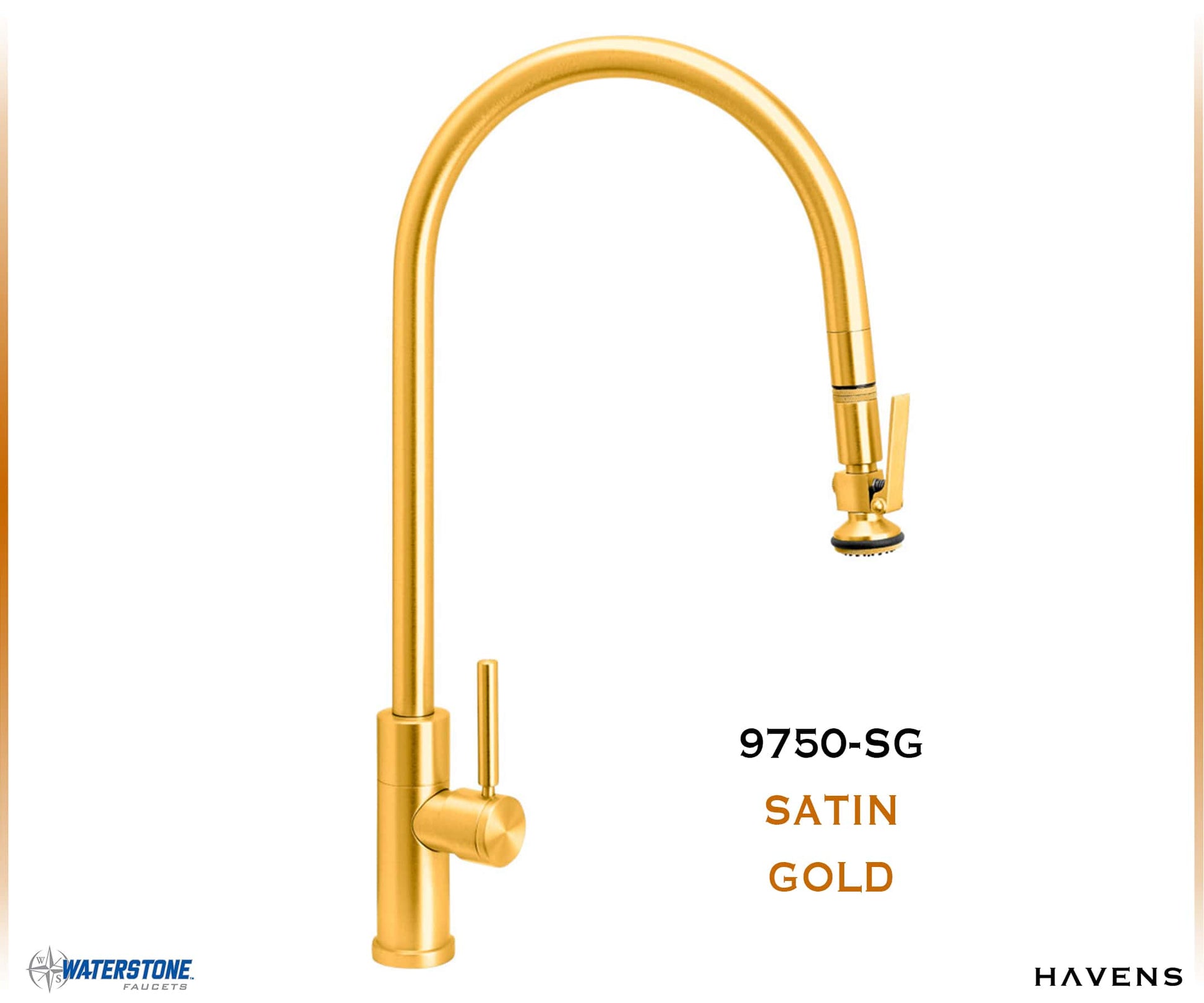 Waterstone Modern Extended Reach PLP Pulldown Faucet - 9750 - Havens | Luxury Metals