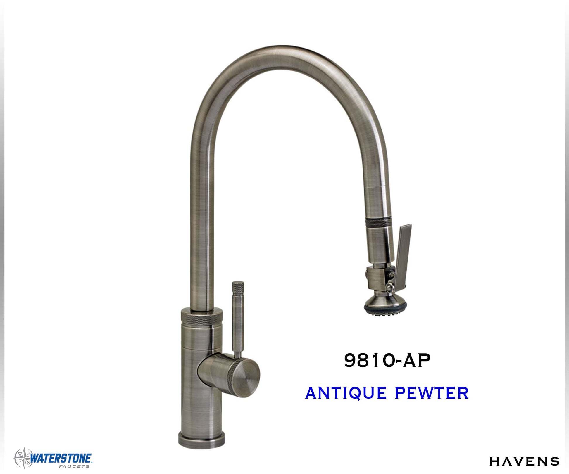 Waterstone Industrial PLP Pulldown Faucet - 9810 (Angled) - Havens | Luxury Metals