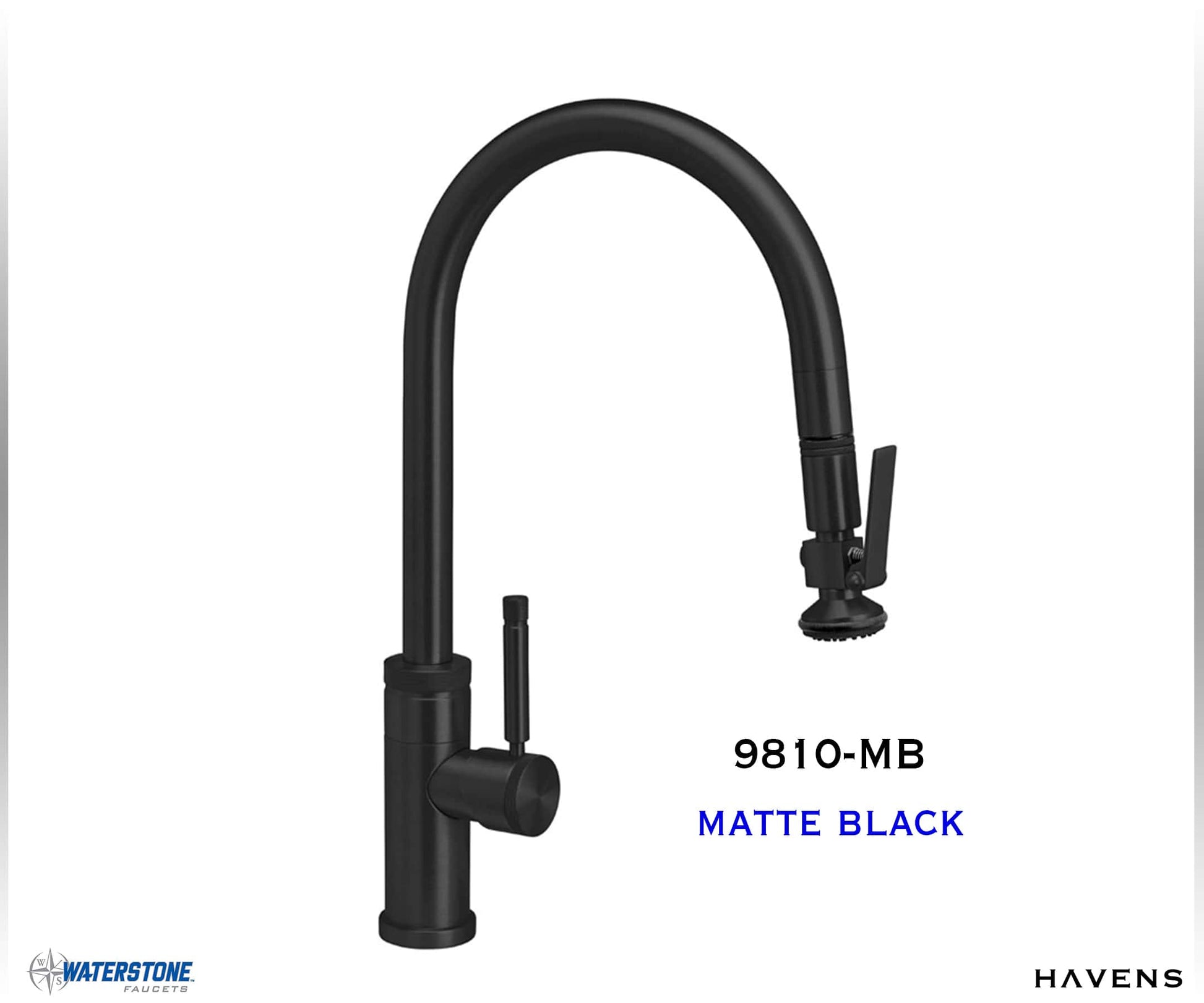 Waterstone Industrial PLP Pulldown Faucet - 9810 (Angled) - Havens | Luxury Metals