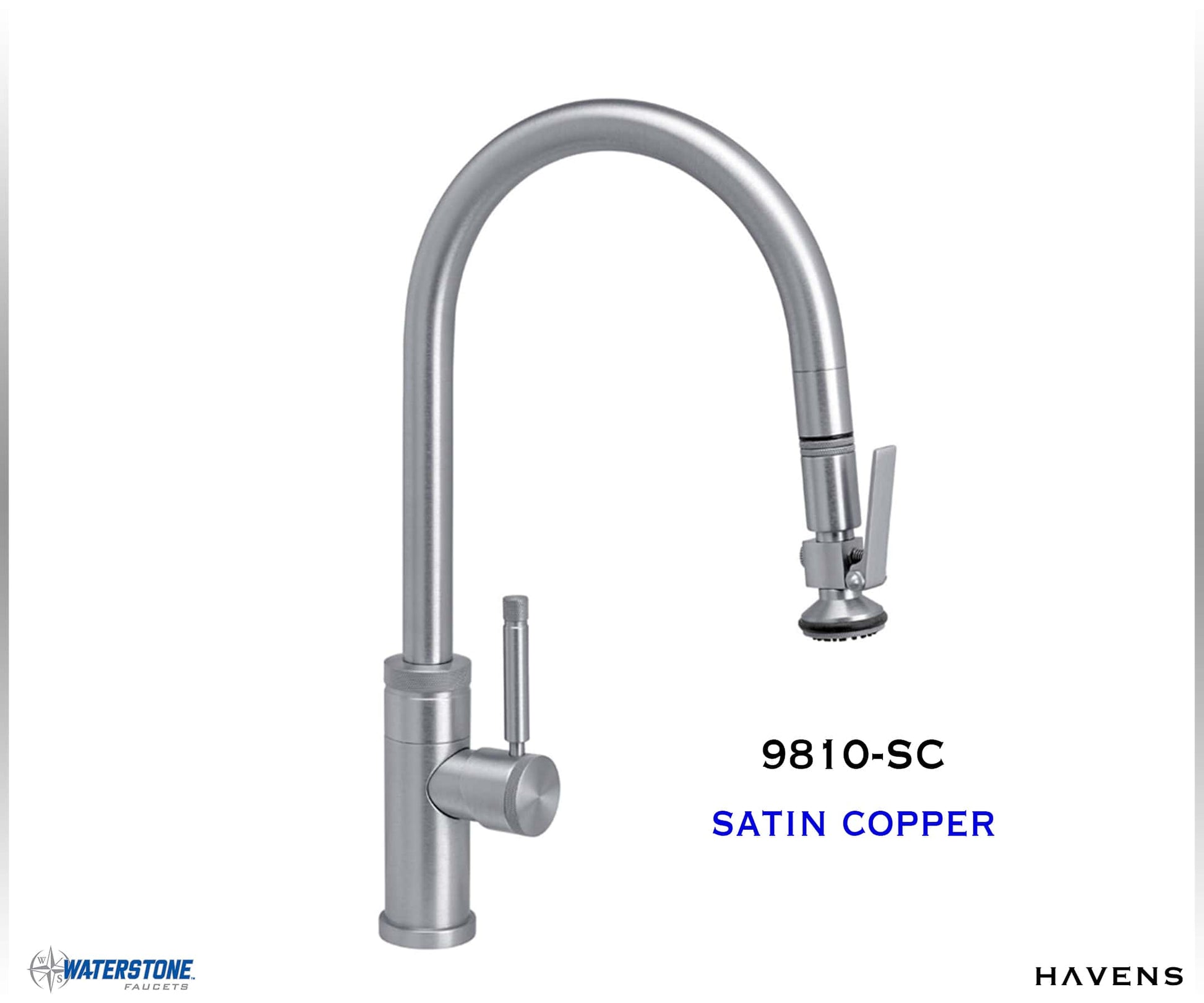 Waterstone Industrial PLP Pulldown Faucet - 9810 (Angled) - Havens | Luxury Metals