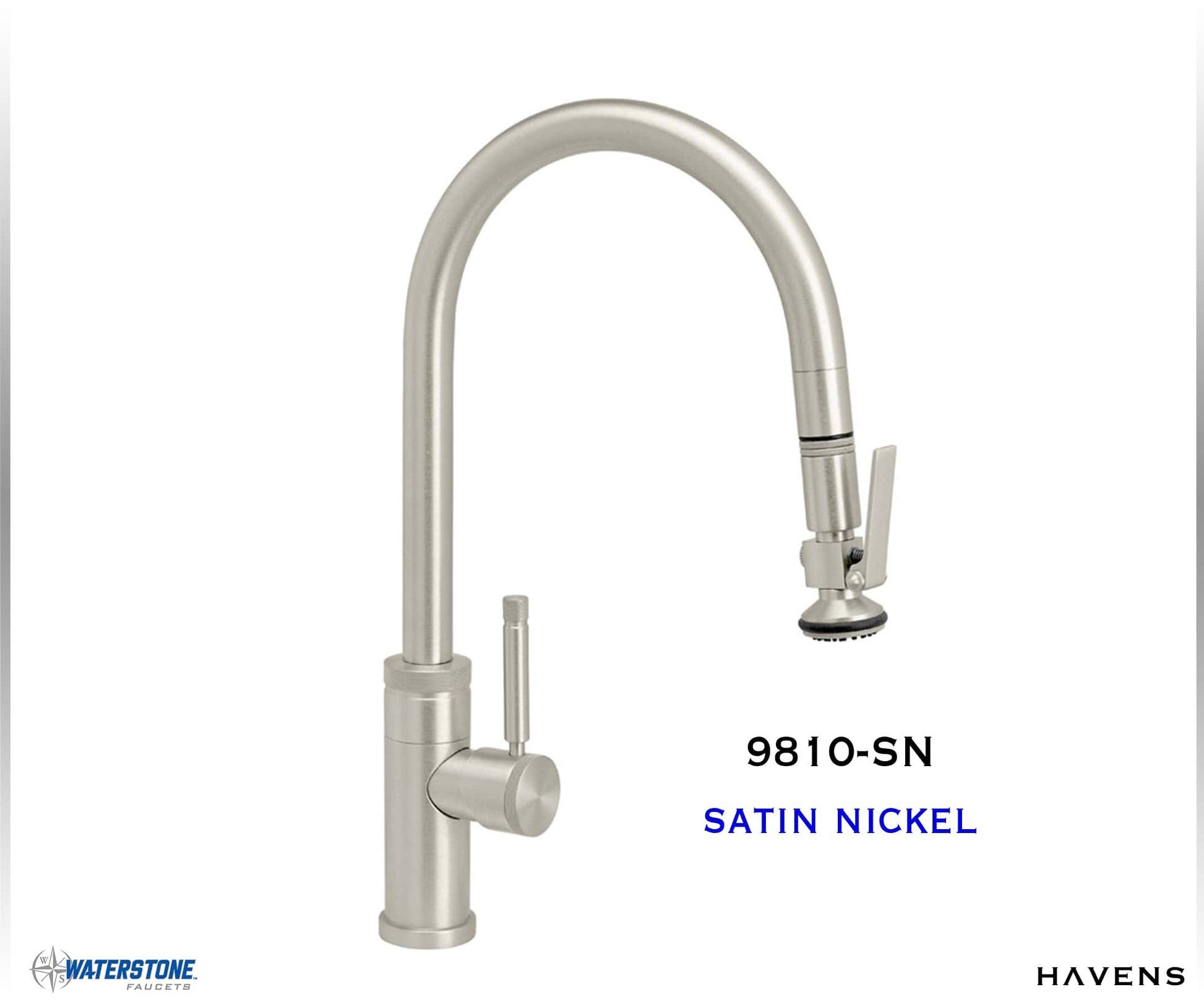 Waterstone Industrial PLP Pulldown Faucet - 9810 (Angled) - Havens | Luxury Metals