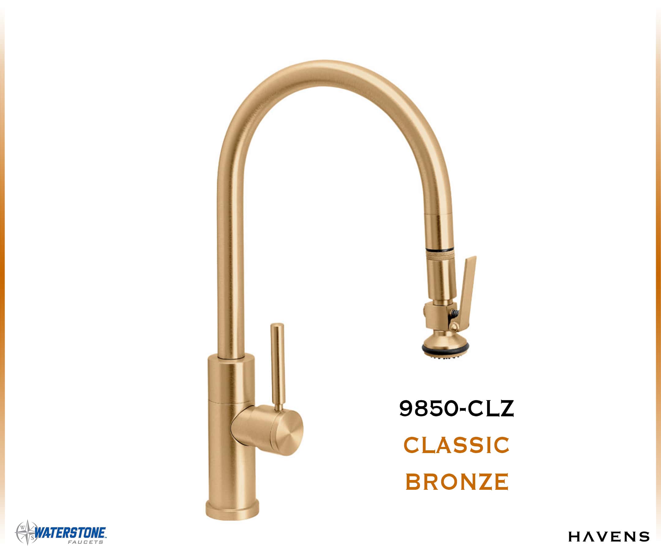 Waterstone Modern PLP Pulldown Faucet - 9850 - Havens | Luxury Metals