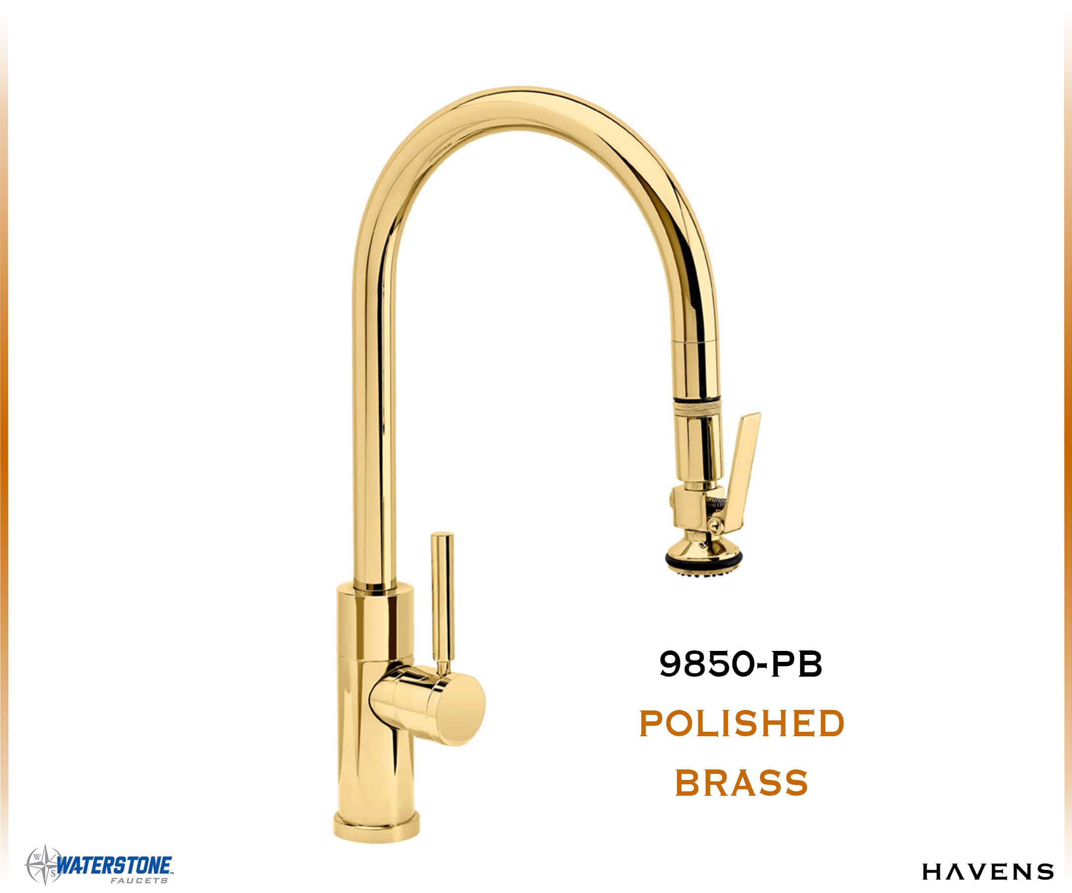 Waterstone Modern PLP Pulldown Faucet - 9850 - Havens | Luxury Metals