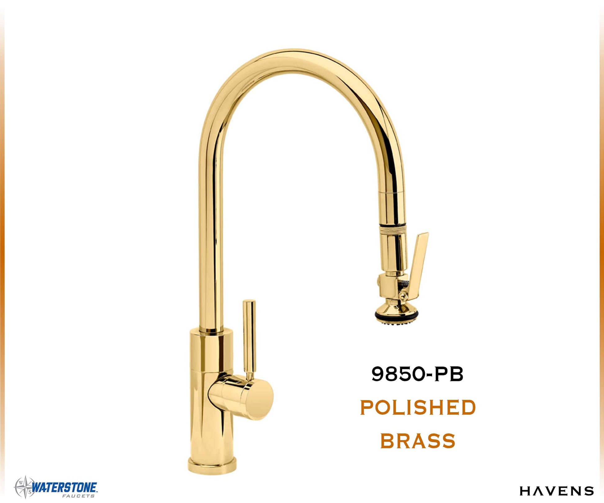 Waterstone Modern PLP Pulldown Faucet - 9850 - Havens | Luxury Metals