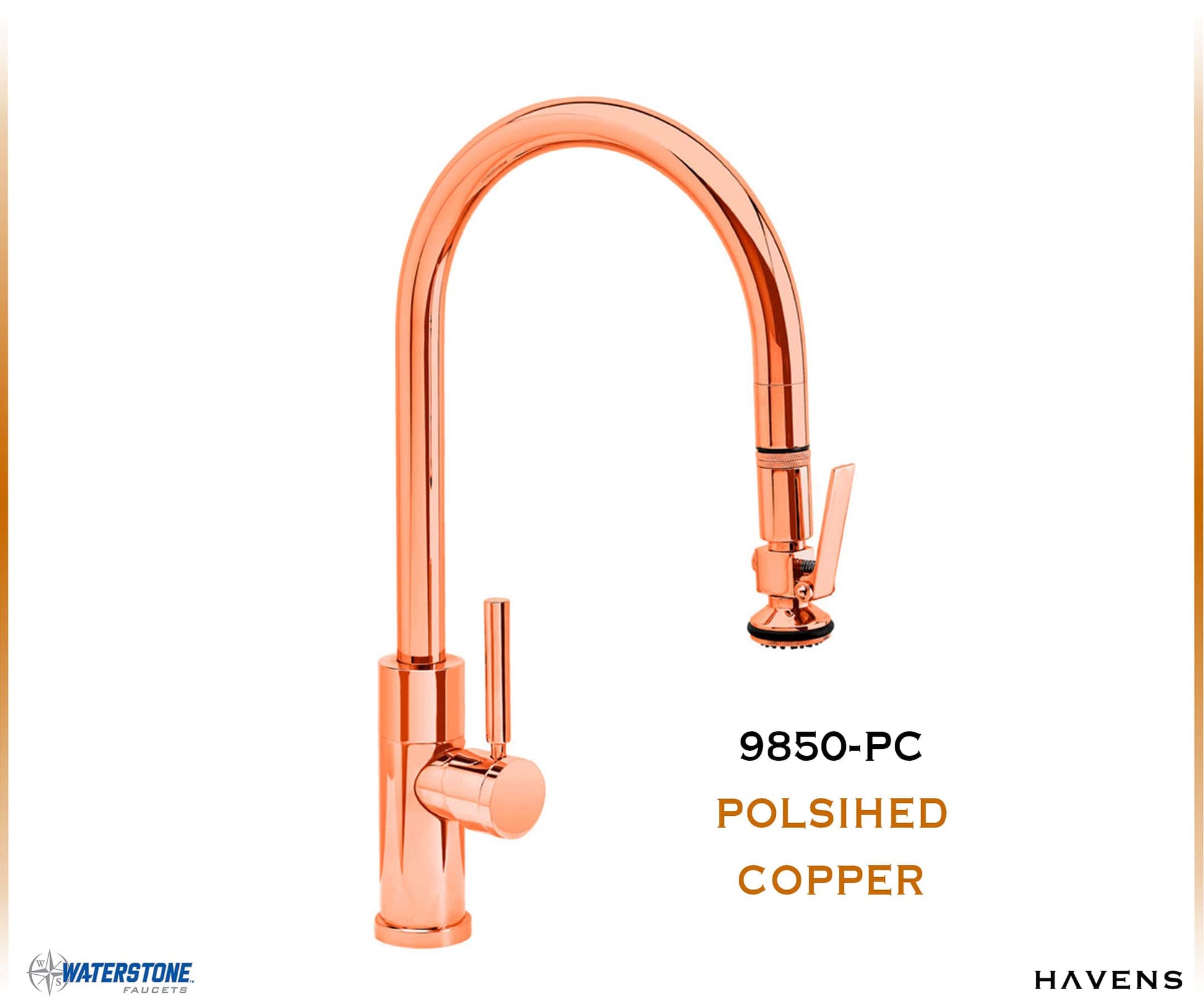 Waterstone Modern PLP Pulldown Faucet - 9850 - Havens | Luxury Metals