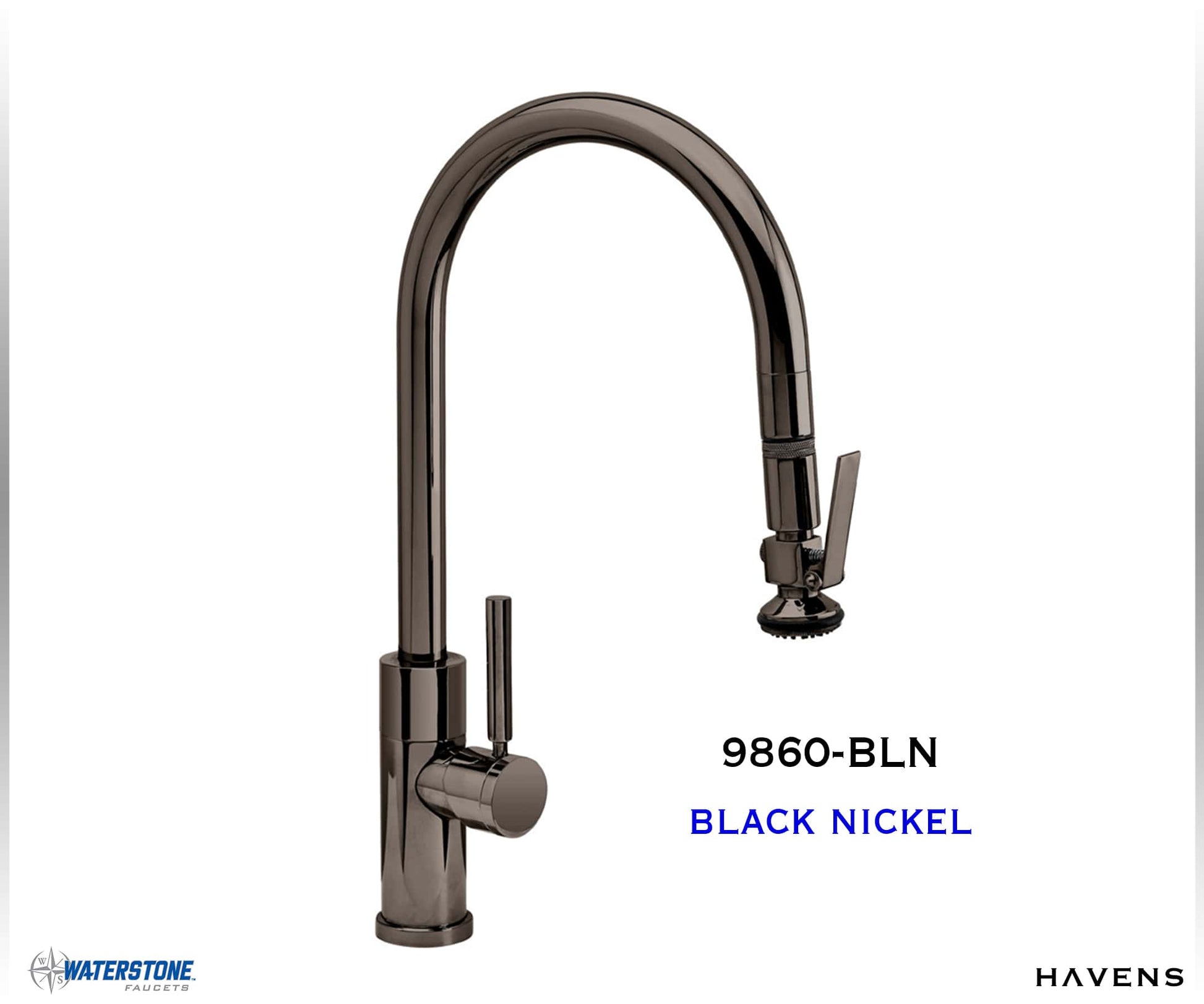 Waterstone Modern PLP Angled Pulldown Faucet - 9860 - Havens | Luxury Metals