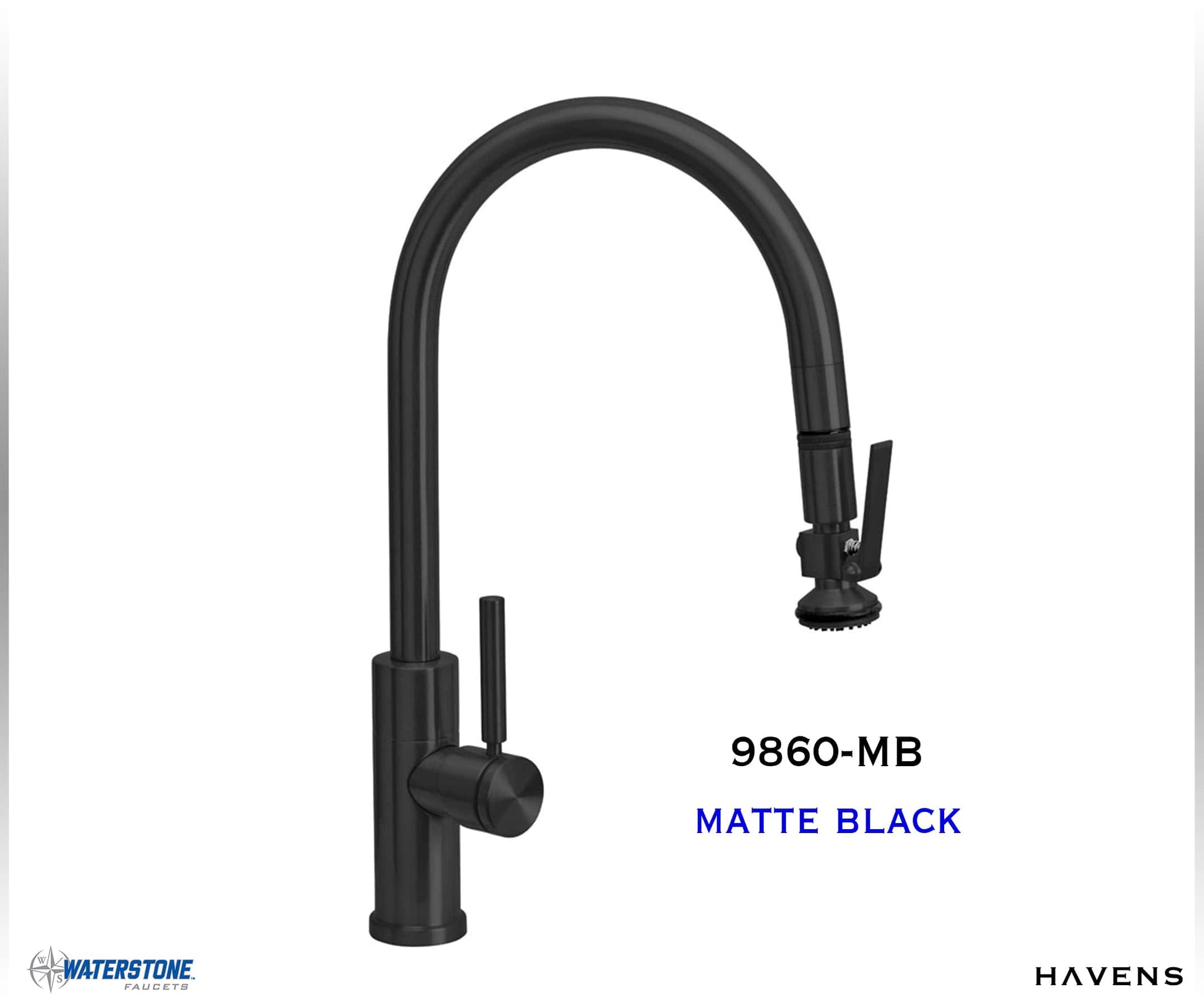 Waterstone Modern PLP Angled Pulldown Faucet - 9860 - Havens | Luxury Metals