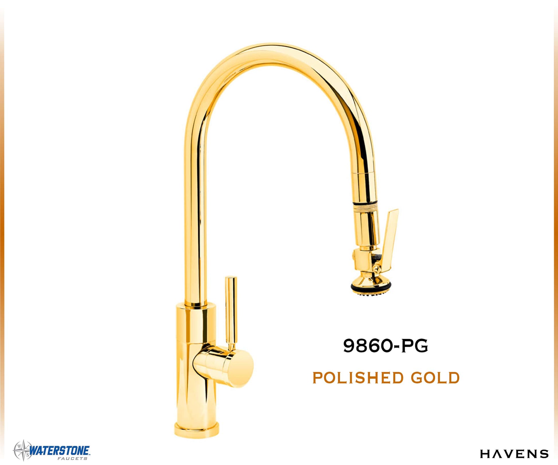 Waterstone Modern PLP Angled Pulldown Faucet - 9860 - Havens | Luxury Metals