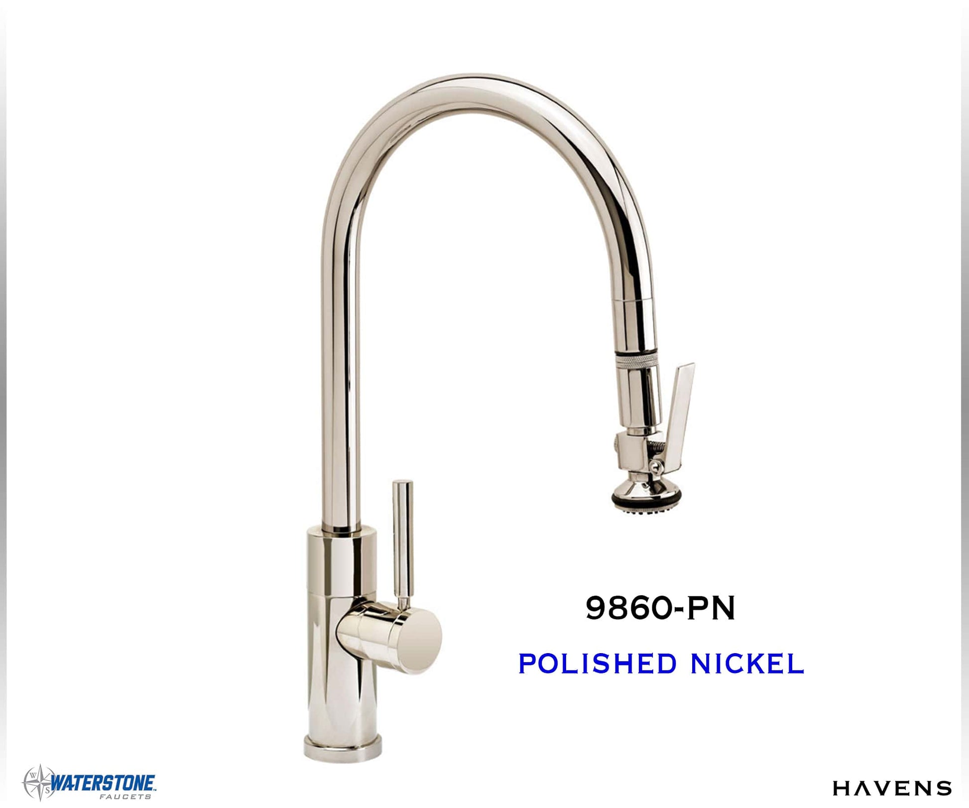 Waterstone Modern PLP Angled Pulldown Faucet - 9860 - Havens | Luxury Metals