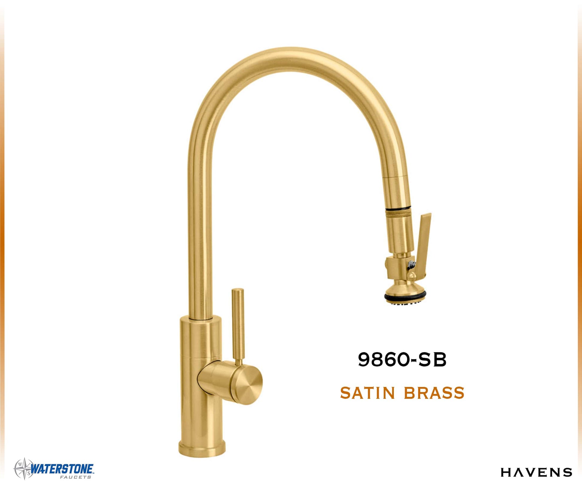 Waterstone Modern PLP Angled Pulldown Faucet - 9860 - Havens | Luxury Metals