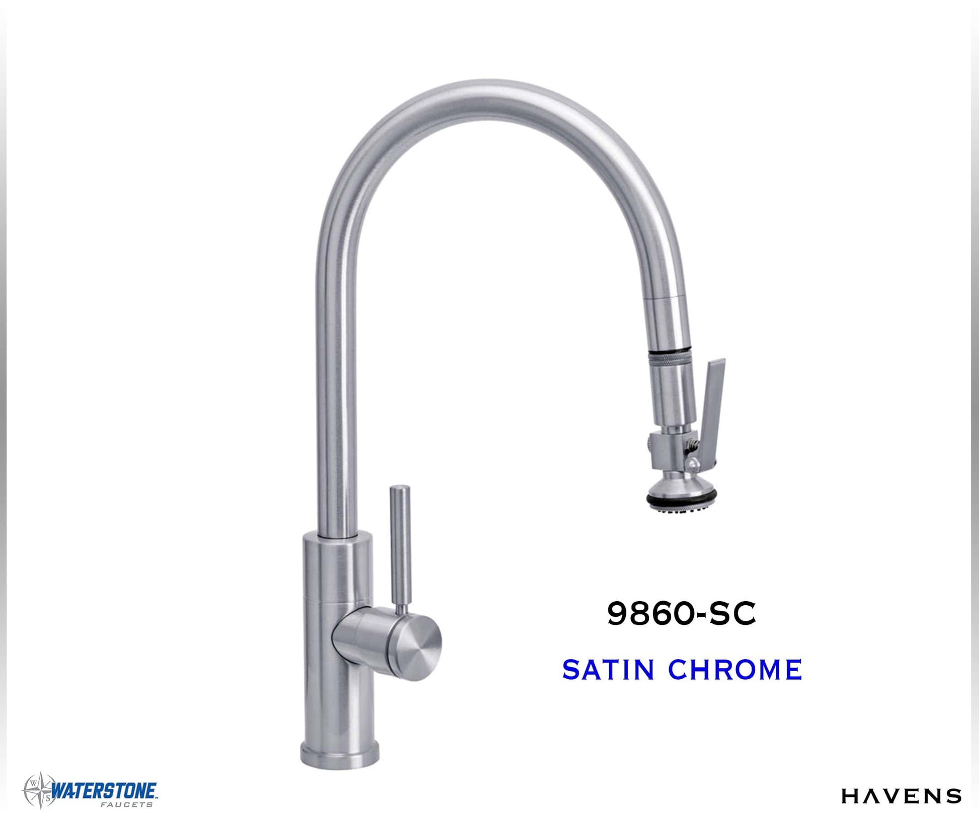 Waterstone Modern PLP Angled Pulldown Faucet - 9860 - Havens | Luxury Metals