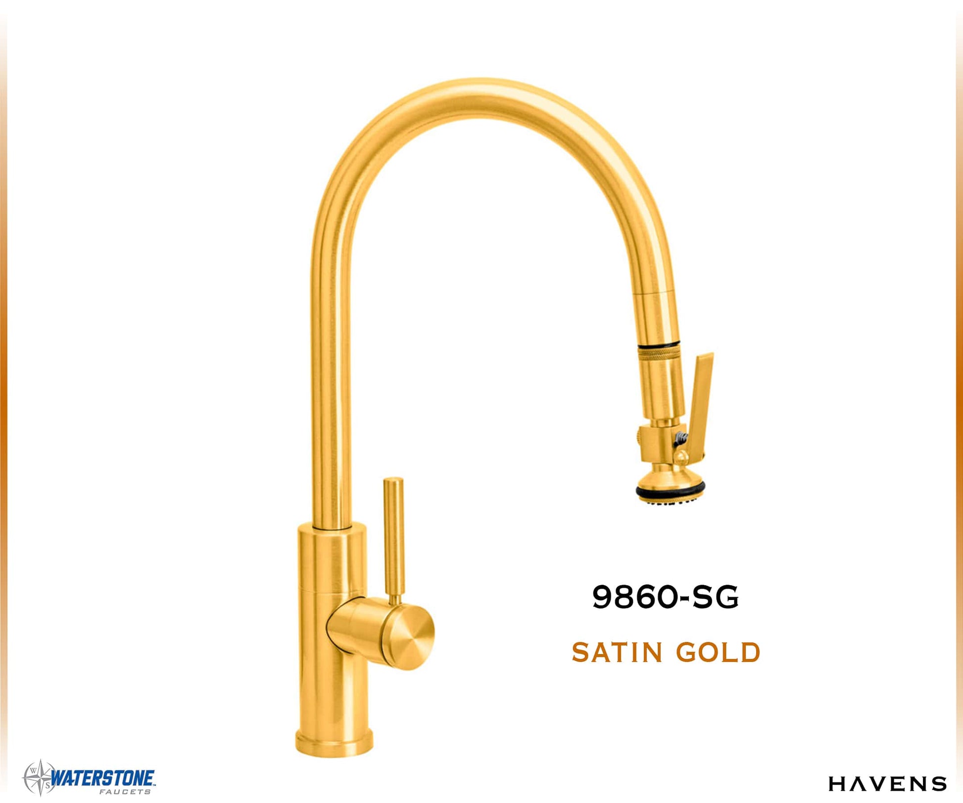 Waterstone Modern PLP Angled Pulldown Faucet - 9860 - Havens | Luxury Metals