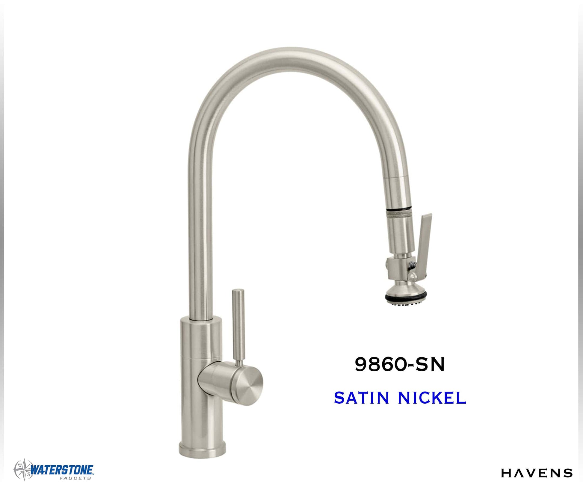 Waterstone Modern PLP Angled Pulldown Faucet - 9860 - Havens | Luxury Metals