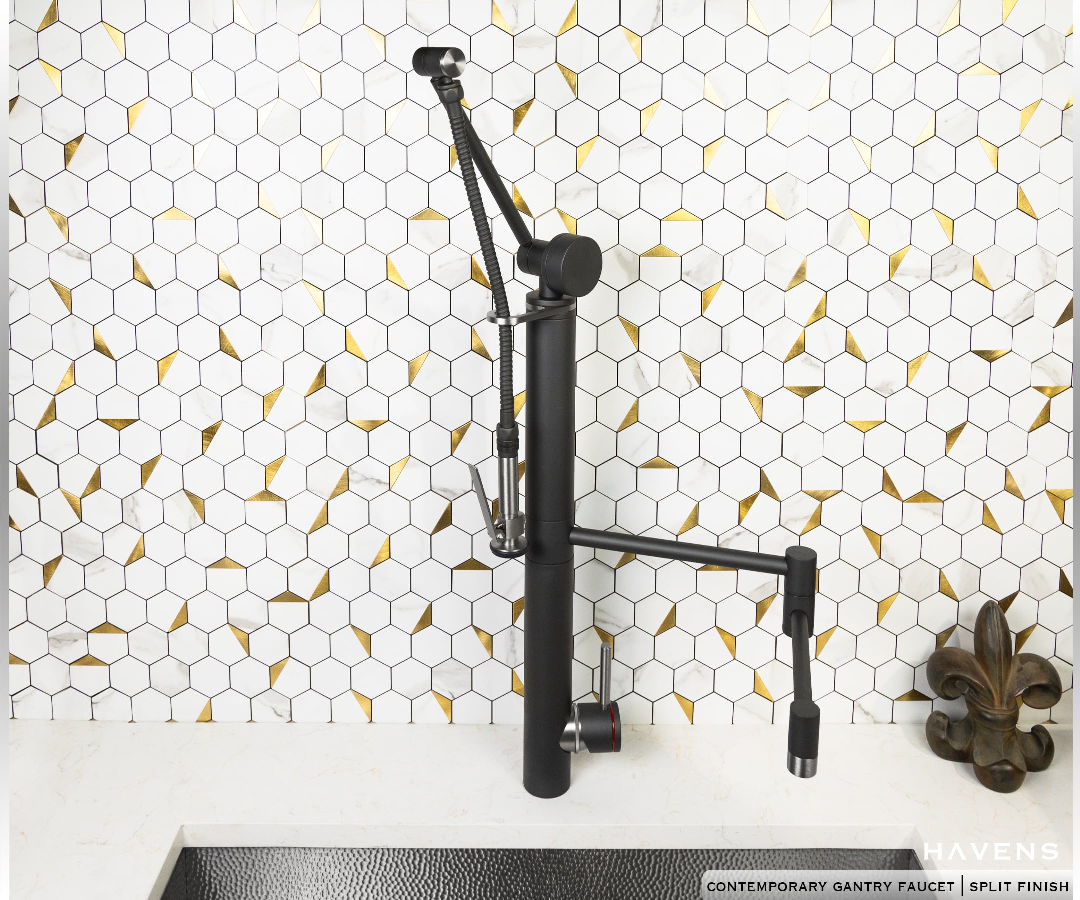 Waterstone Contemporary Gantry Faucet – Straight Spout 3710-18 - Havens | Luxury Metals