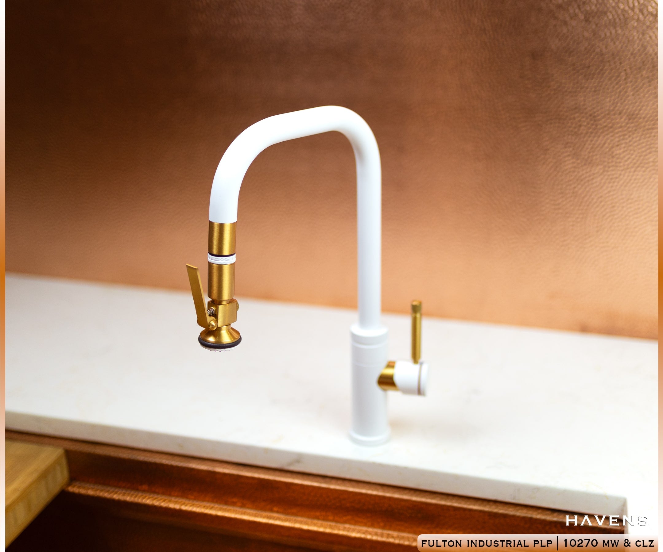 Waterstone Fulton Industrial PLP Angled Pulldown Faucet – 10270 - Havens | Luxury Metals