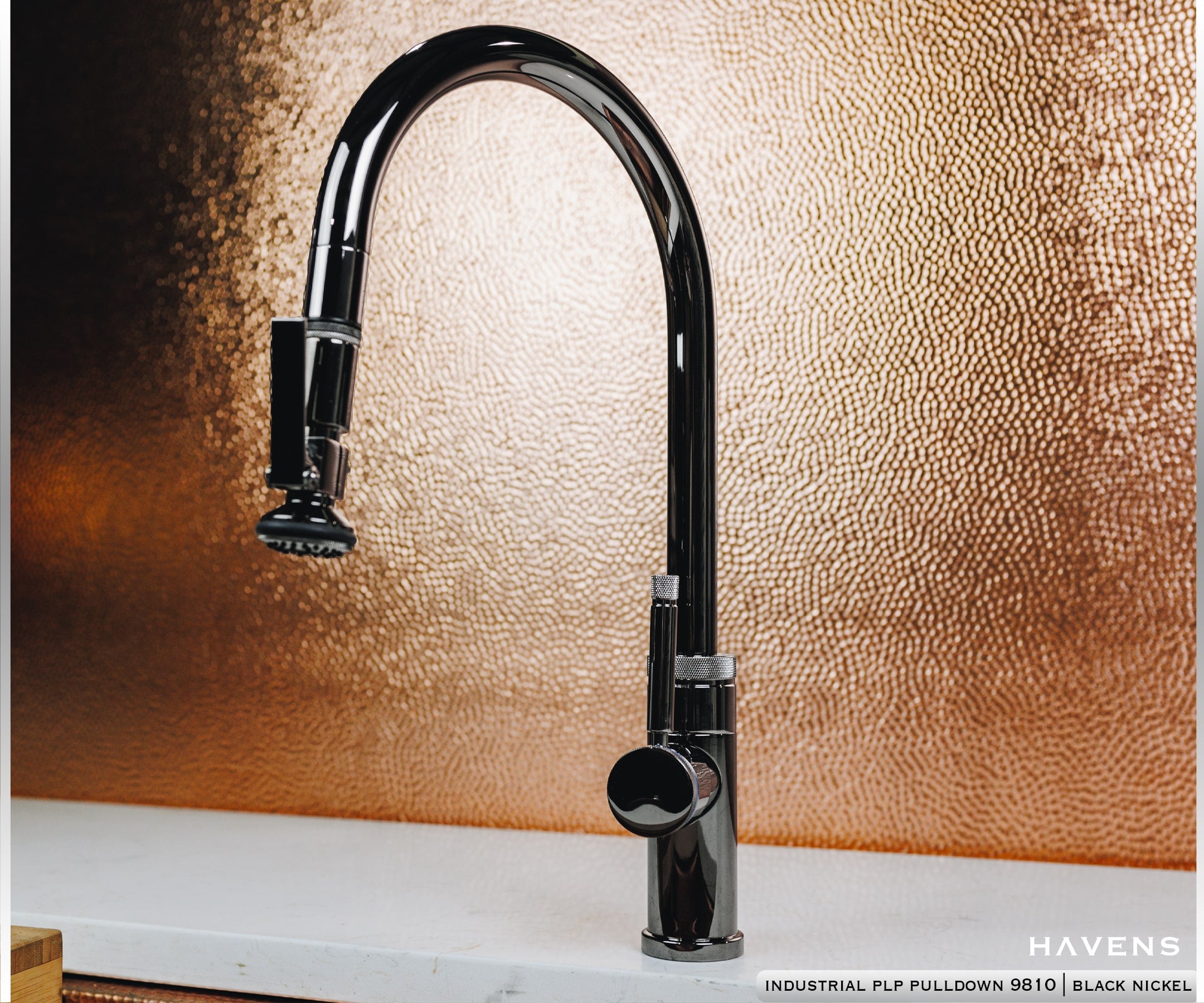 Waterstone Industrial PLP Pulldown Faucet - 9810 (Angled) - Havens | Luxury Metals