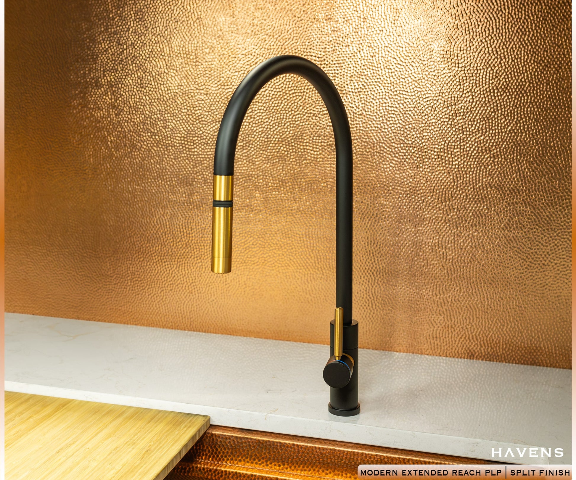 Waterstone Modern Extended Reach PLP Pulldown Faucet - 9350 - Havens | Luxury Metals