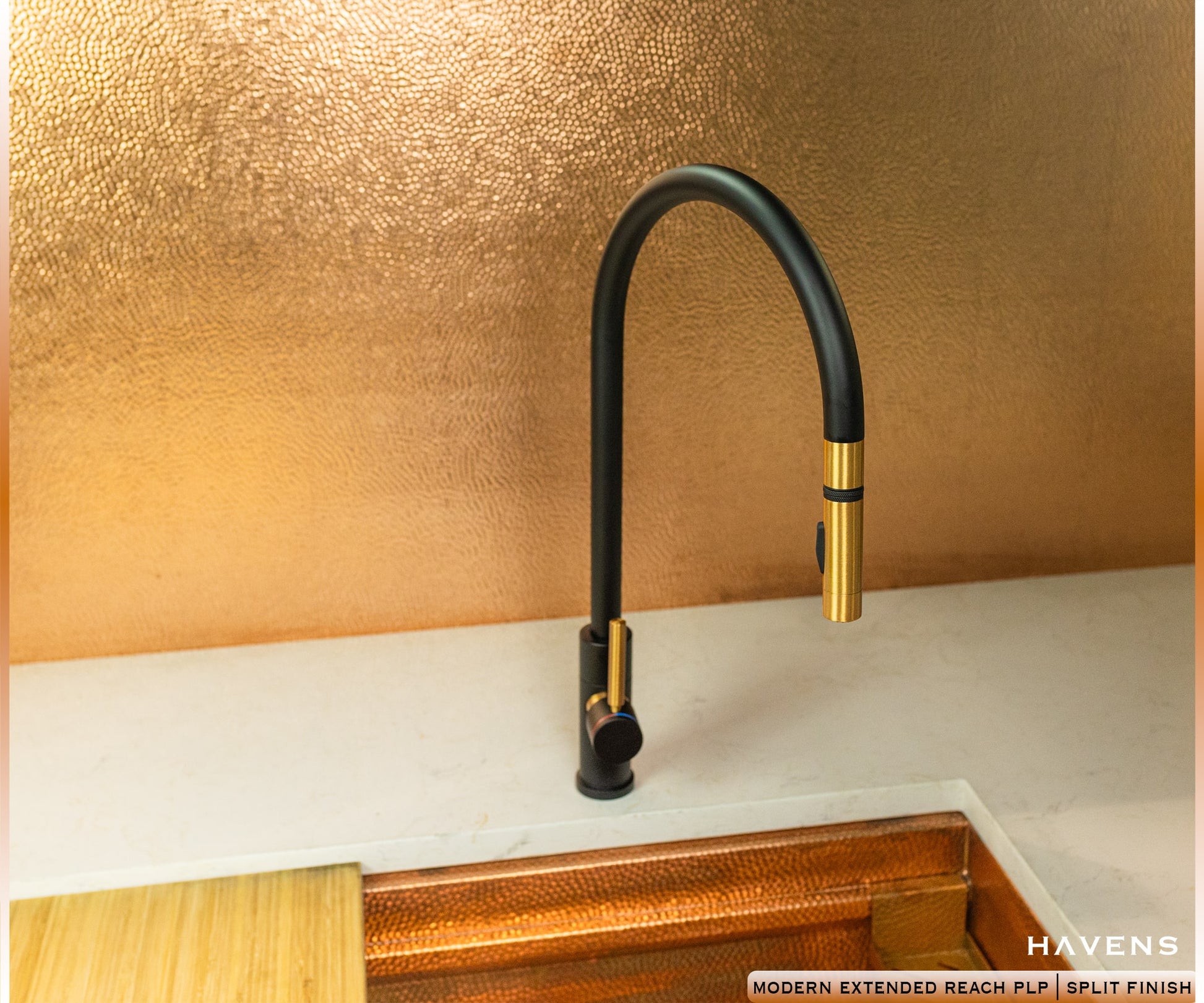 Waterstone Modern Extended Reach PLP Pulldown Faucet - 9350 - Havens | Luxury Metals