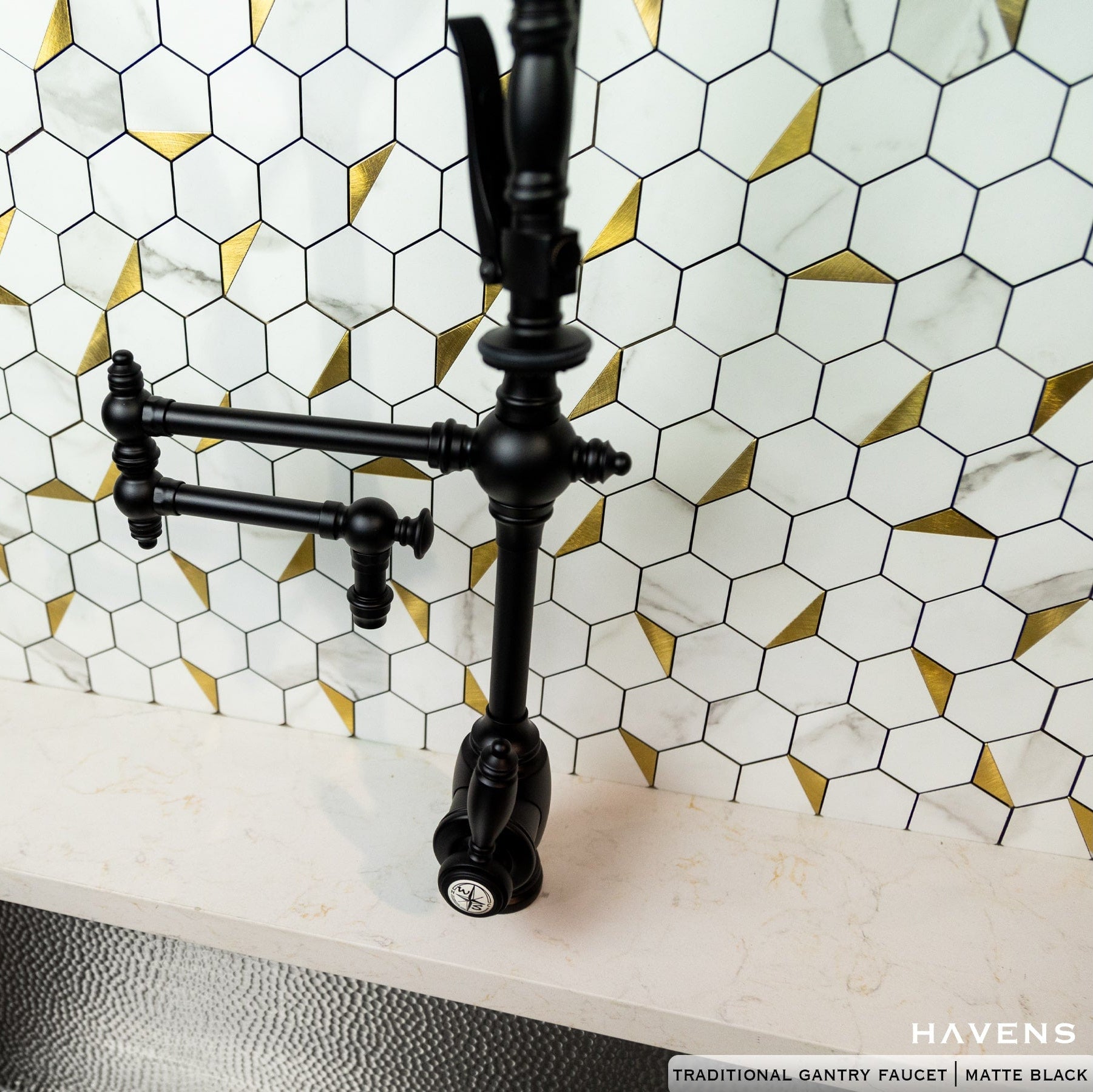 Waterstone Traditional Gantry Faucet – Articulated Spout 4410-12 - Havens | Luxury Metals