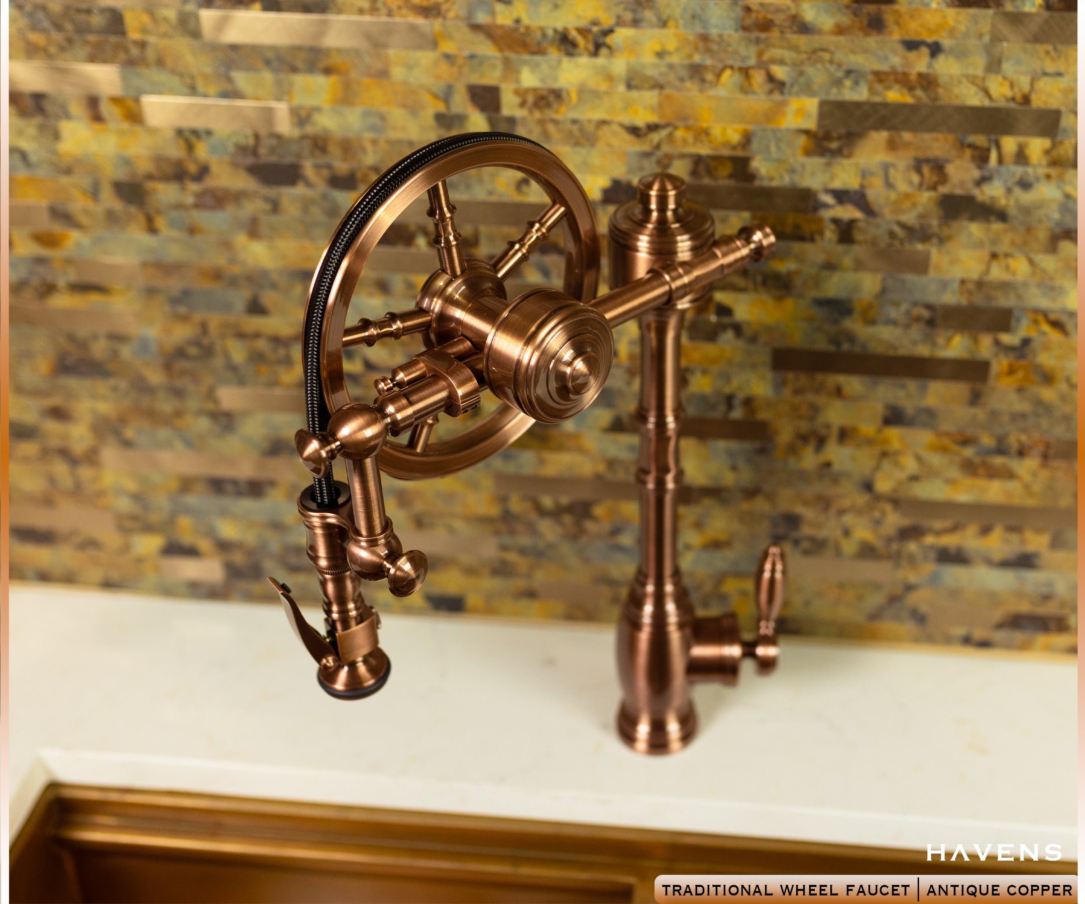 Waterstone Traditional Wheel Faucet 5100 - Havens | Luxury Metals