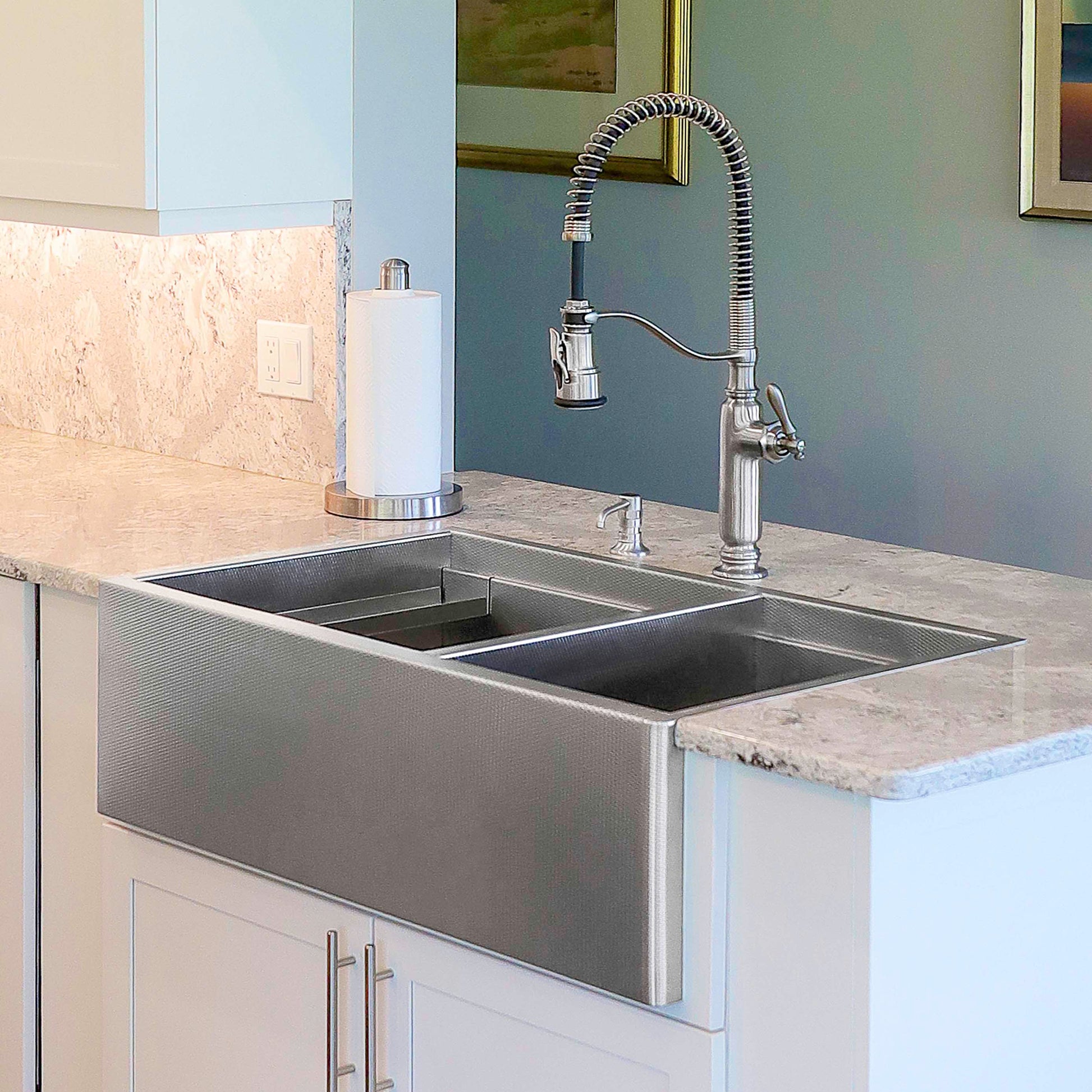 Double-Bowl Farmhouse Sink - Stainless Steel - Havens | Luxury Metals