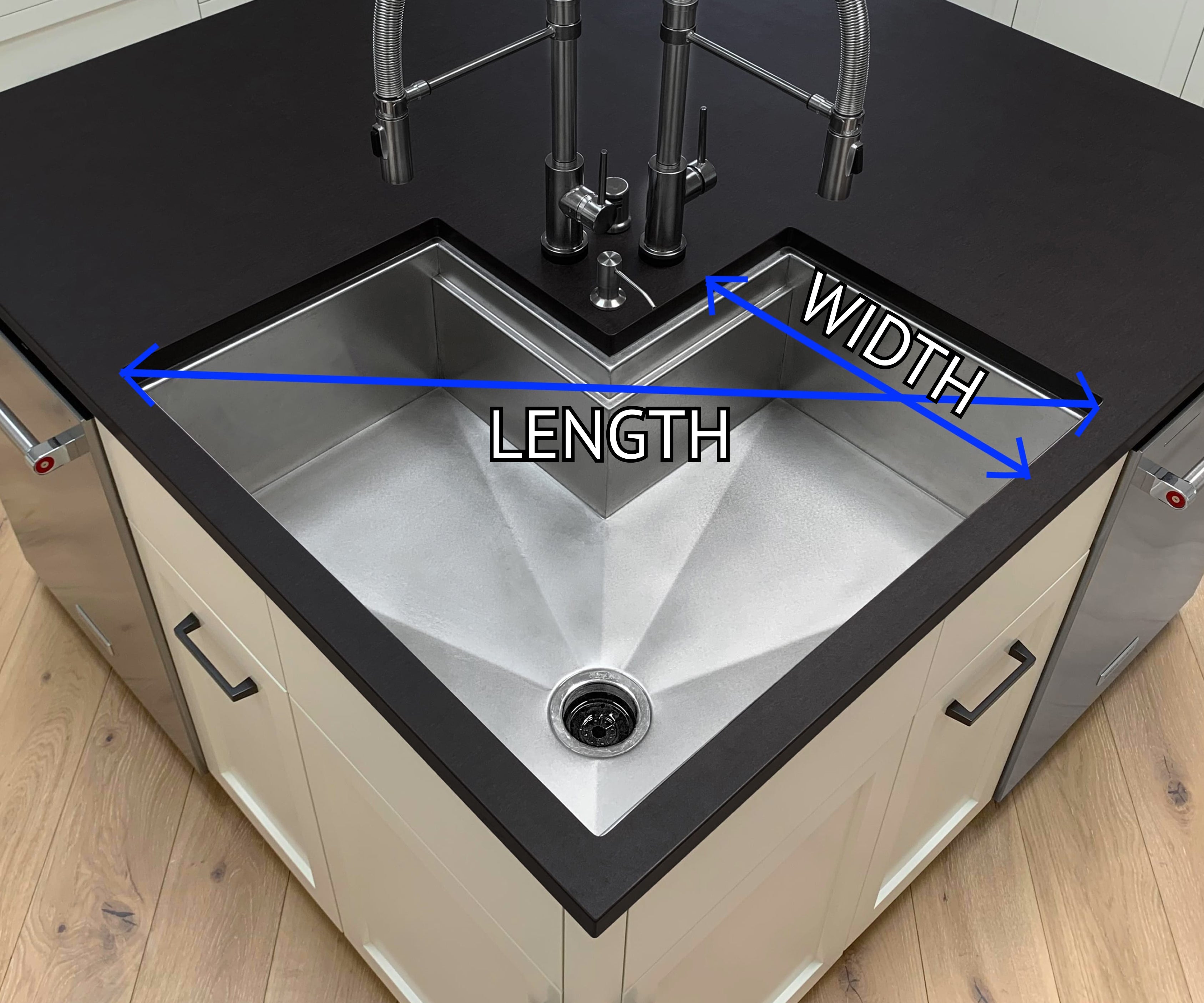 Corner Sink - Stainless