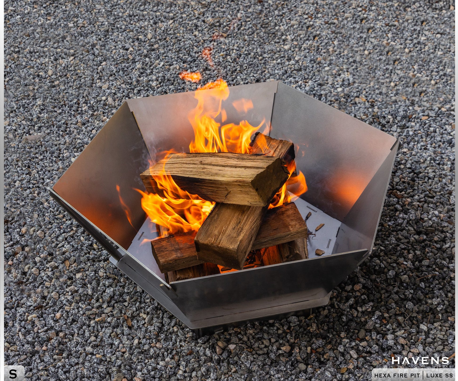 Hexa Fire Feature - Stainless - Havens | Luxury Metals