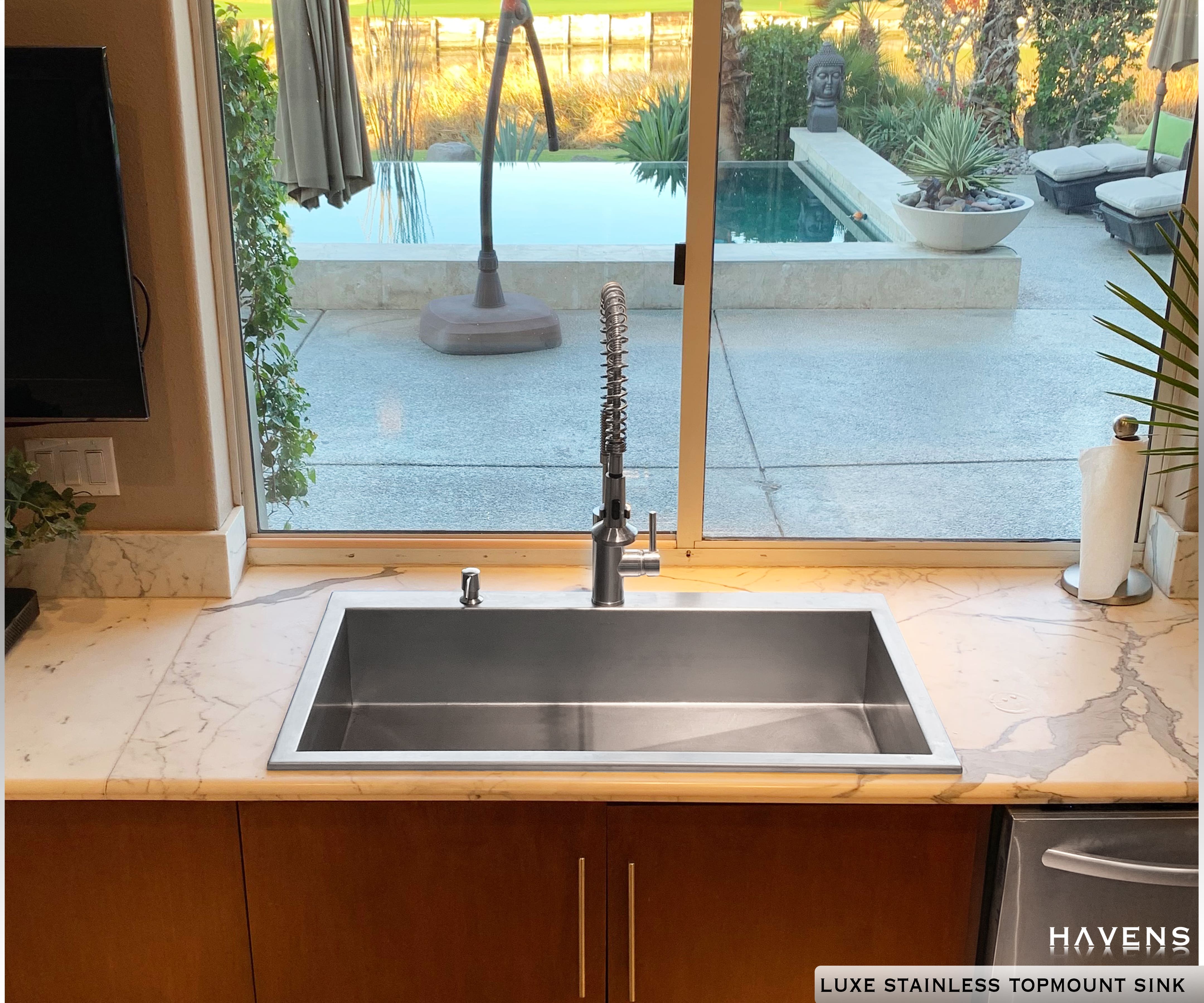 Raised Edge Topmount Luxe Stainless Sink - Made in USA