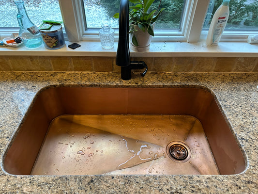 Custom Pure Copper Radius Corner Sink, Made in USA