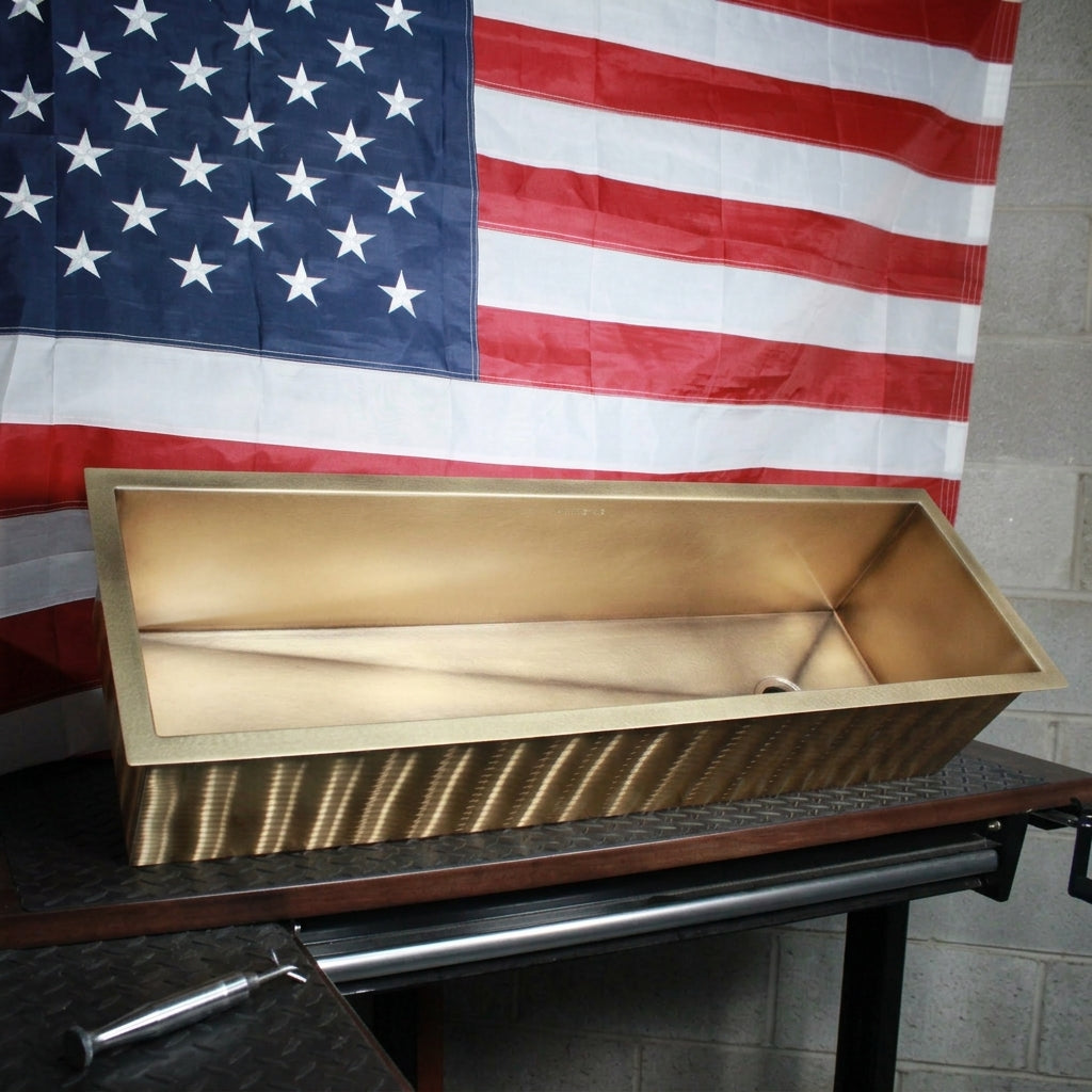 natural premium brass trough sink