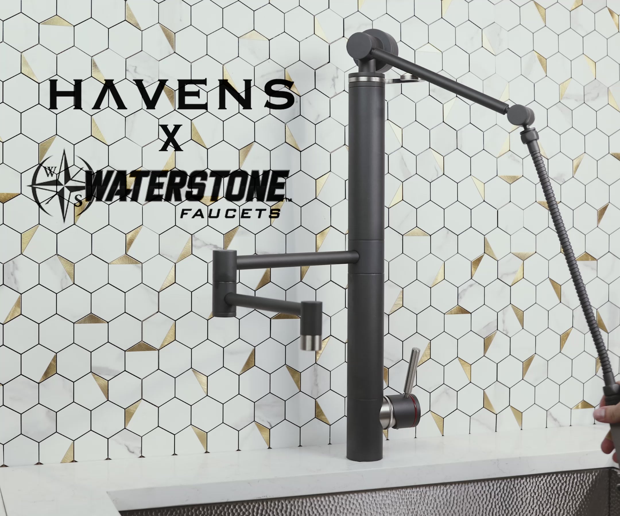 Waterstone Contemporary Gantry Faucet – Articulated Spout - 3710-12