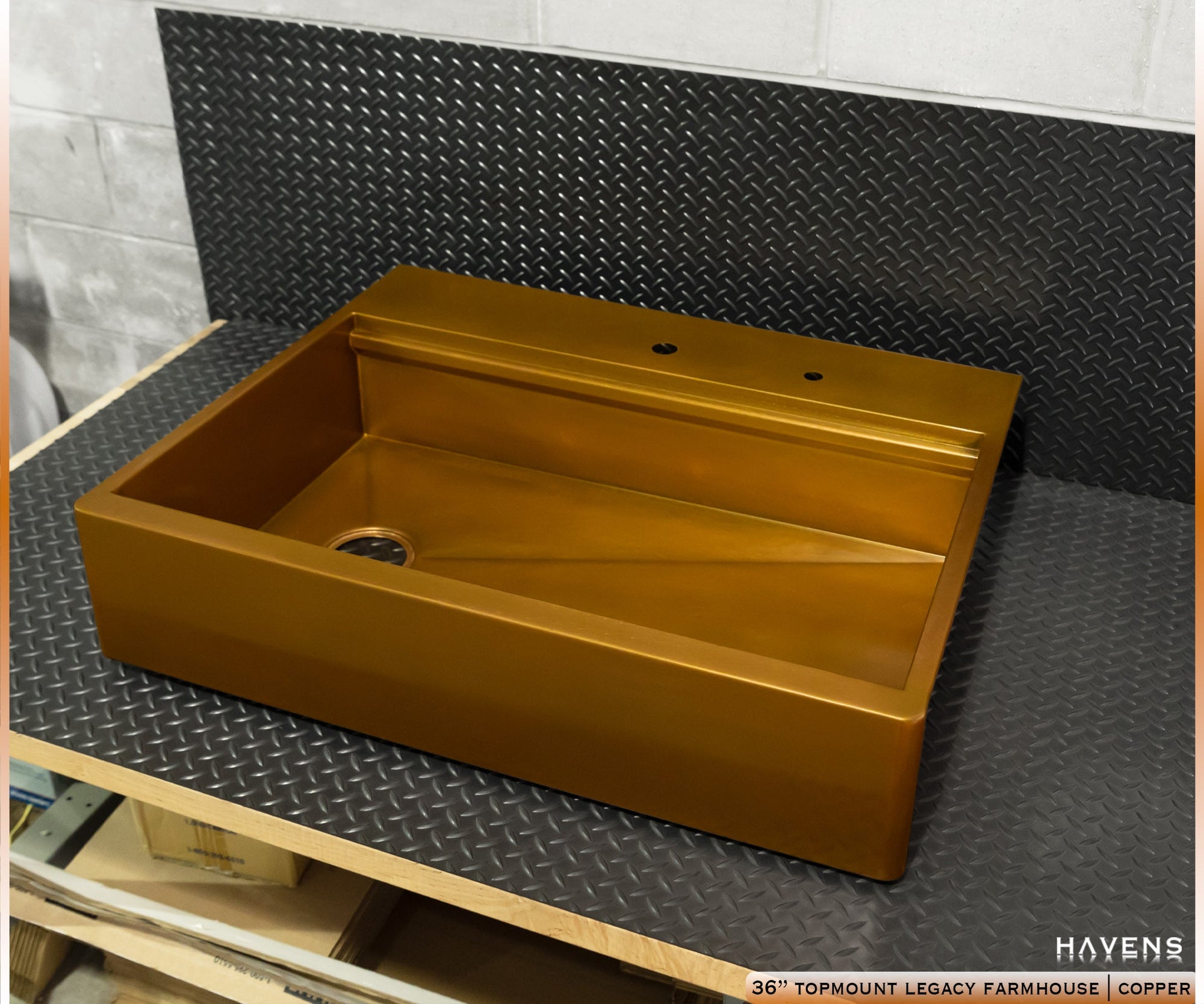 Custom Topmount Farmhouse Sink - Pure Copper - Havens | Luxury Metals