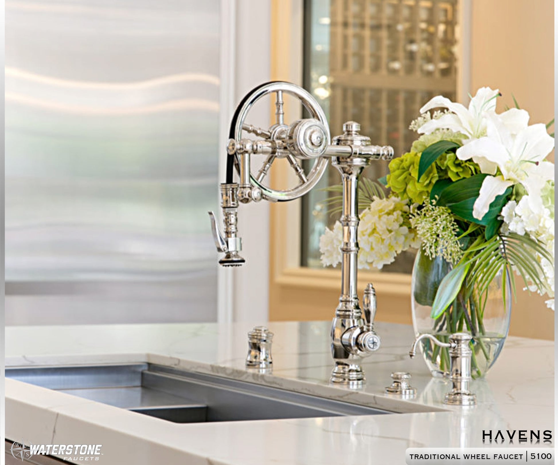 Waterstone Traditional Wheel Faucet 5100 - Havens | Luxury Metals