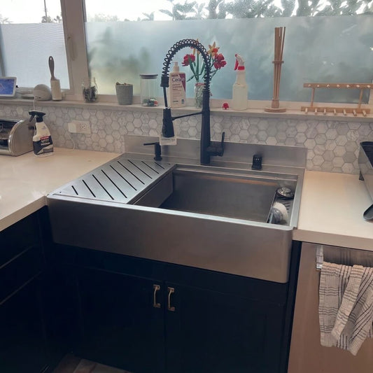 Topmount Farmhouse Sink - Stainless Steel