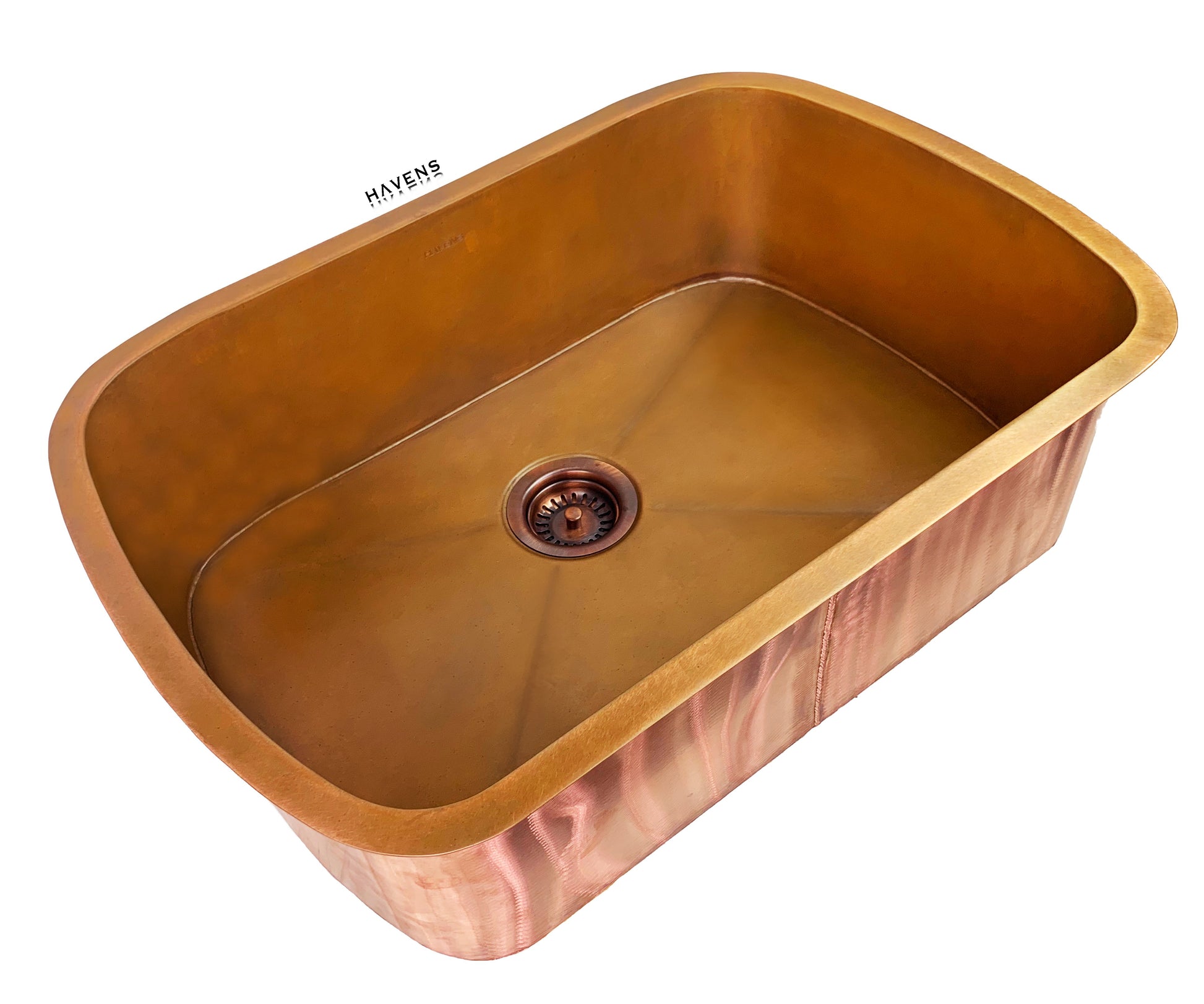 Custom Radius Corner Sink - Copper - Havens | Luxury Metals