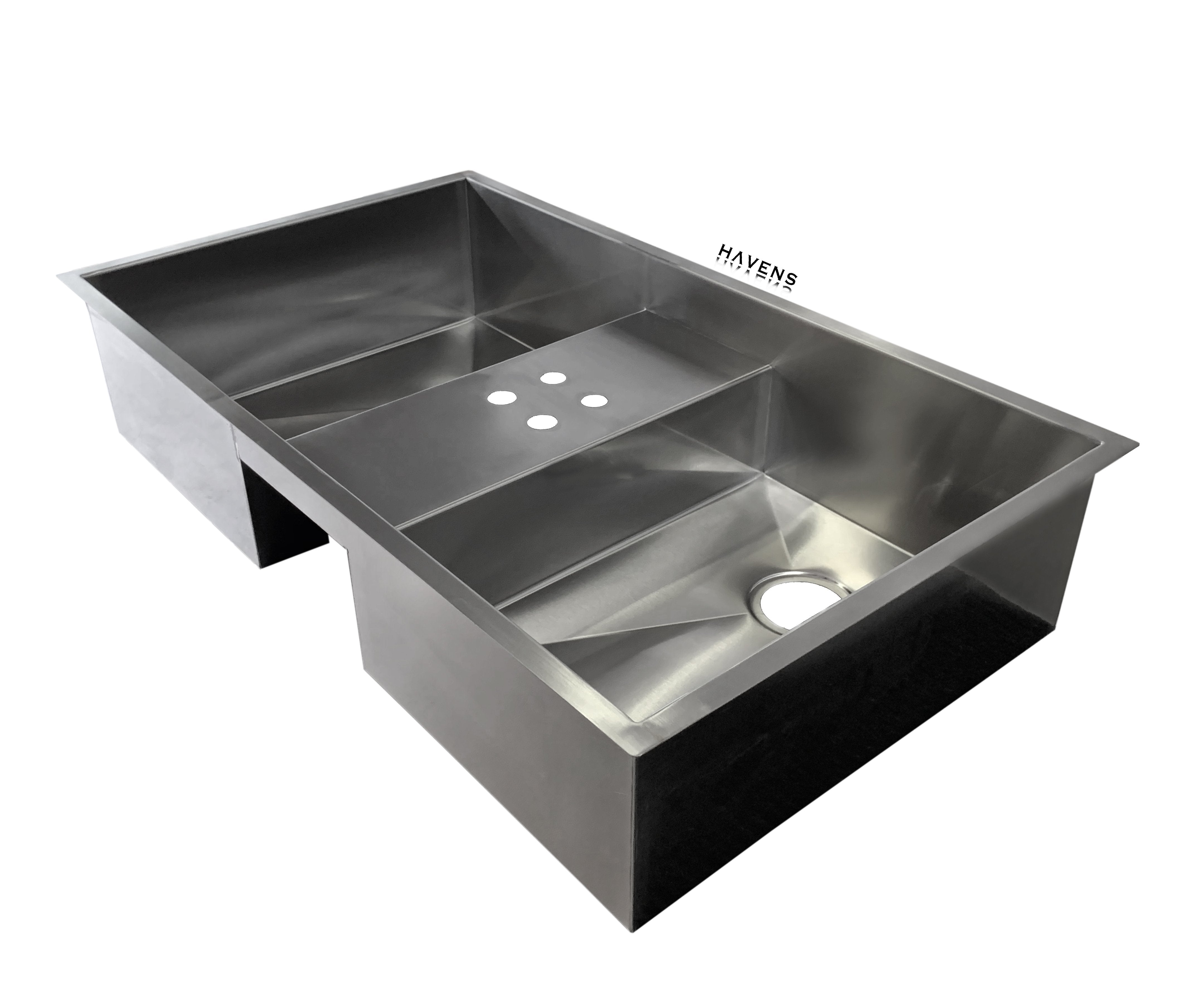 Custom Undermount Sink (Faucet Deck) - Stainless - Havens | Luxury Metals