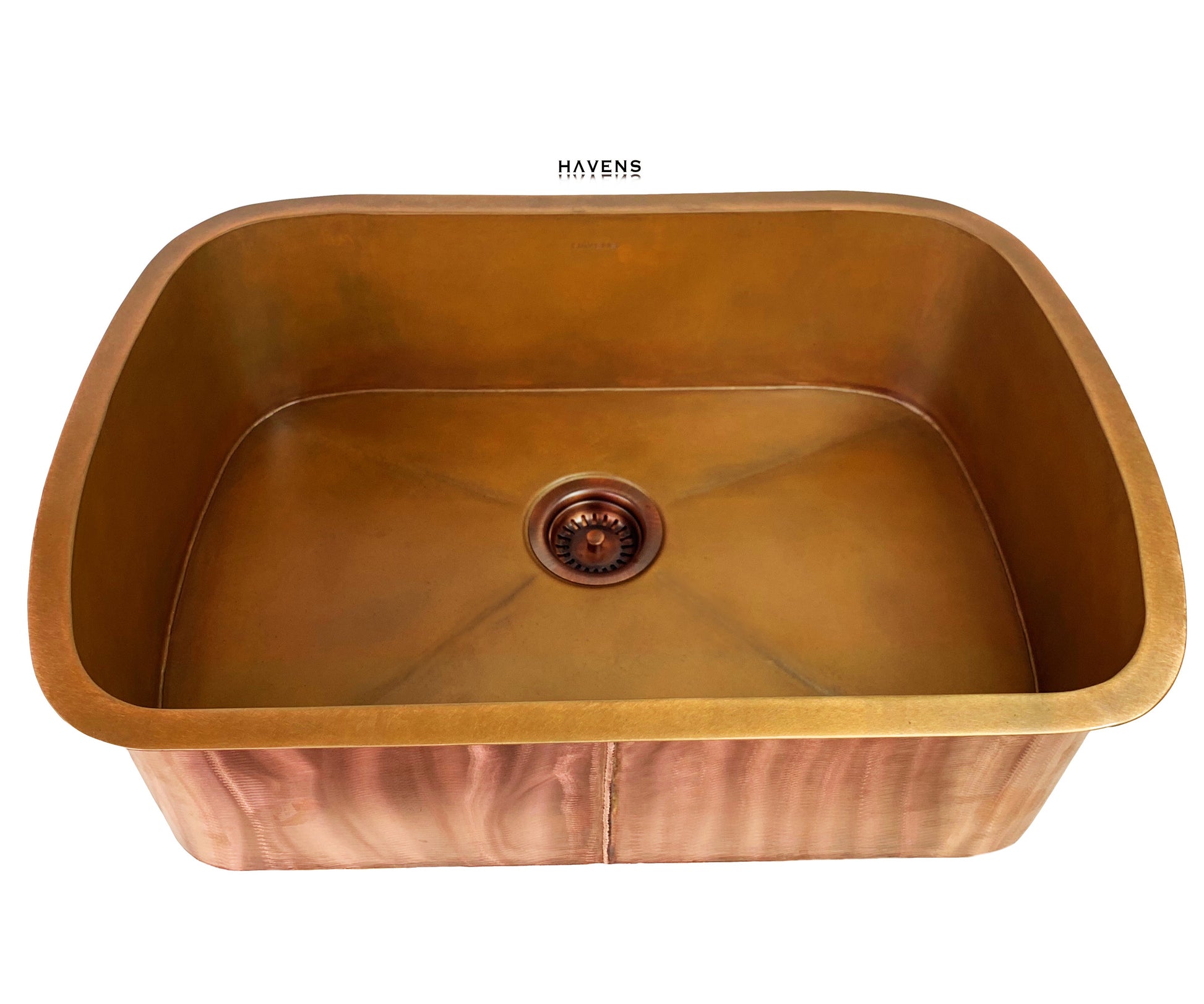 Custom Radius Corner Sink - Copper - Havens | Luxury Metals