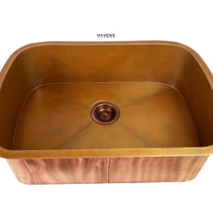 Custom Radius Corner Sink - Copper - Havens | Luxury Metals