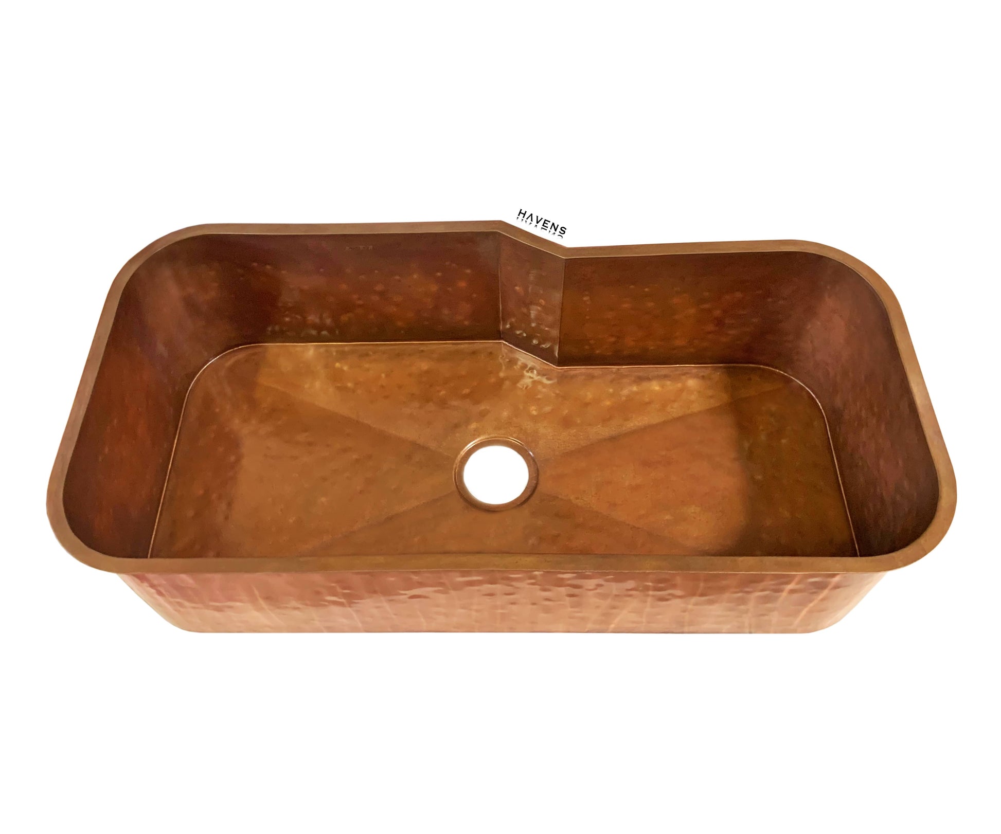 Custom Radius Corner Sink - Copper - Havens | Luxury Metals