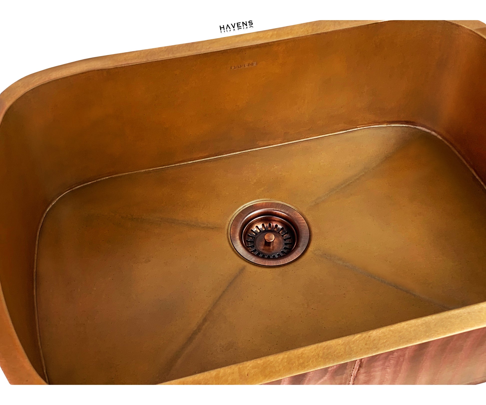 Custom Radius Corner Sink - Copper - Havens | Luxury Metals