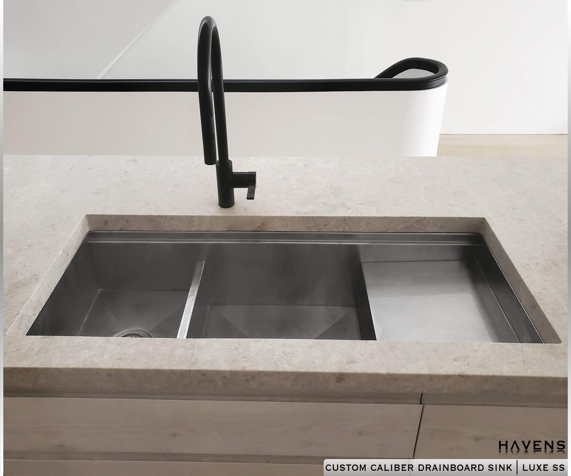 Custom Drainboard Sink - Stainless - Havens | Luxury Metals