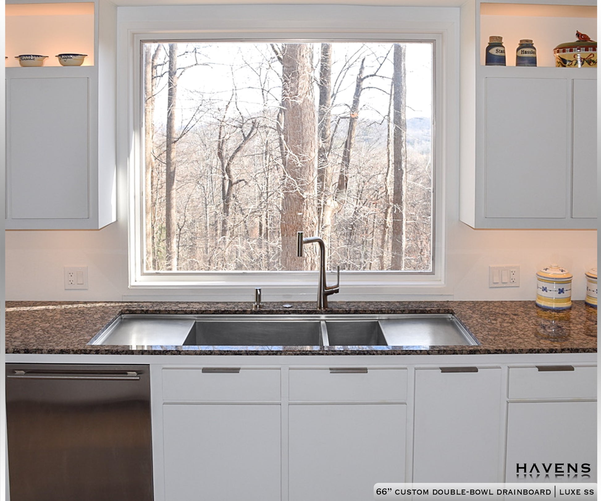 Custom Double Drainboard Sink - Stainless - Havens | Luxury Metals