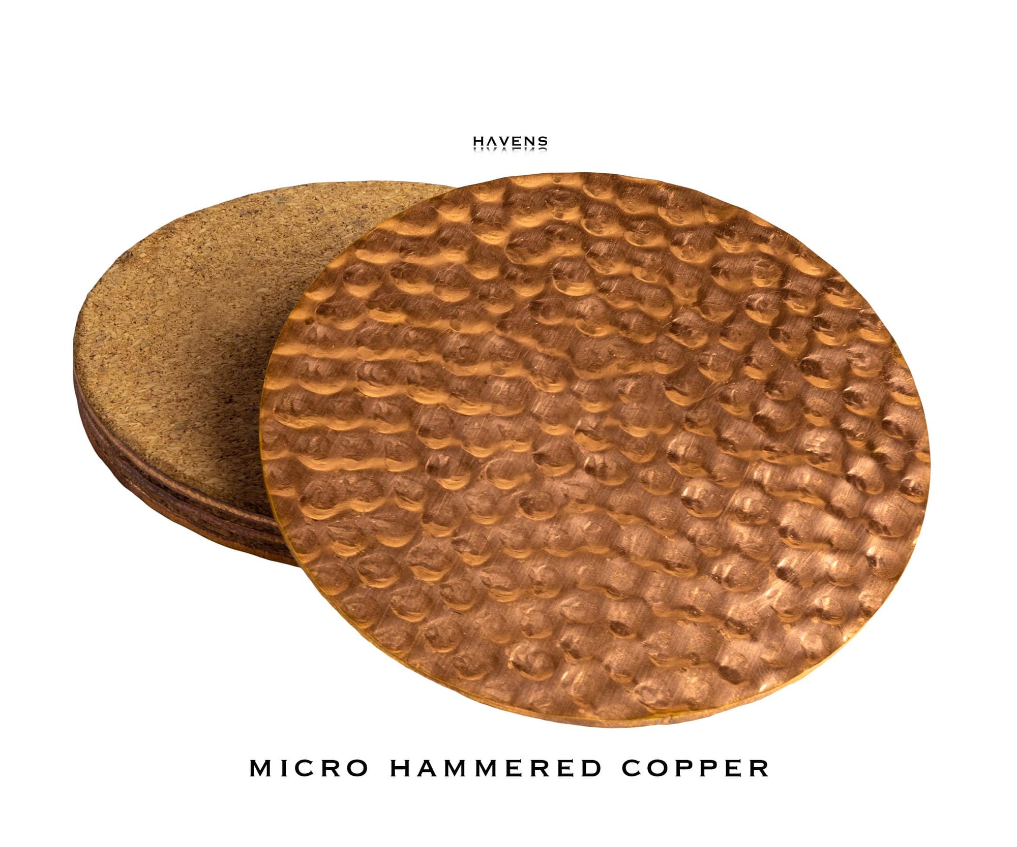 Drink Coasters - Pure Copper - Havens | Luxury Metals