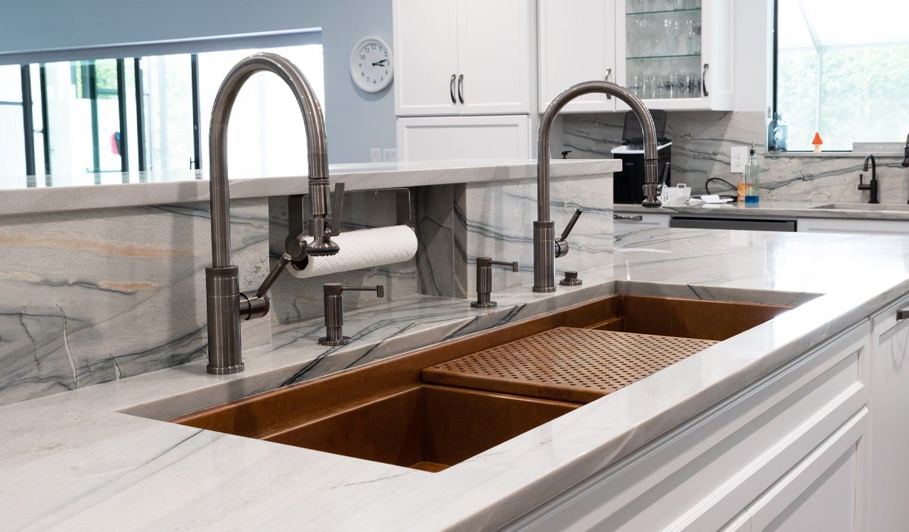 Eclipse Dual-Tier Sink - Pure Copper - Havens | Luxury Metals