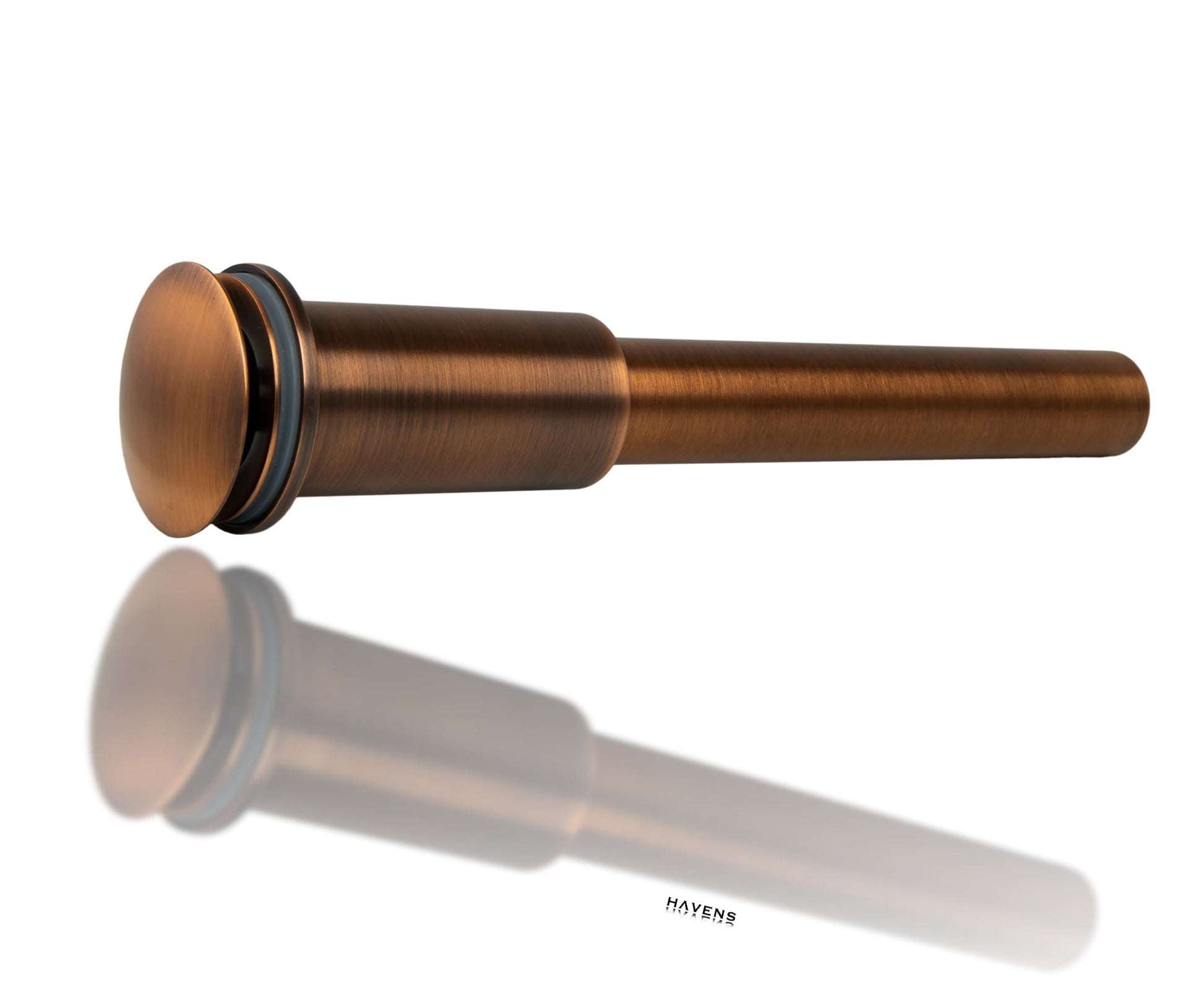 Full view of copper 1-1/2" bath drain with 8" long tailpiece