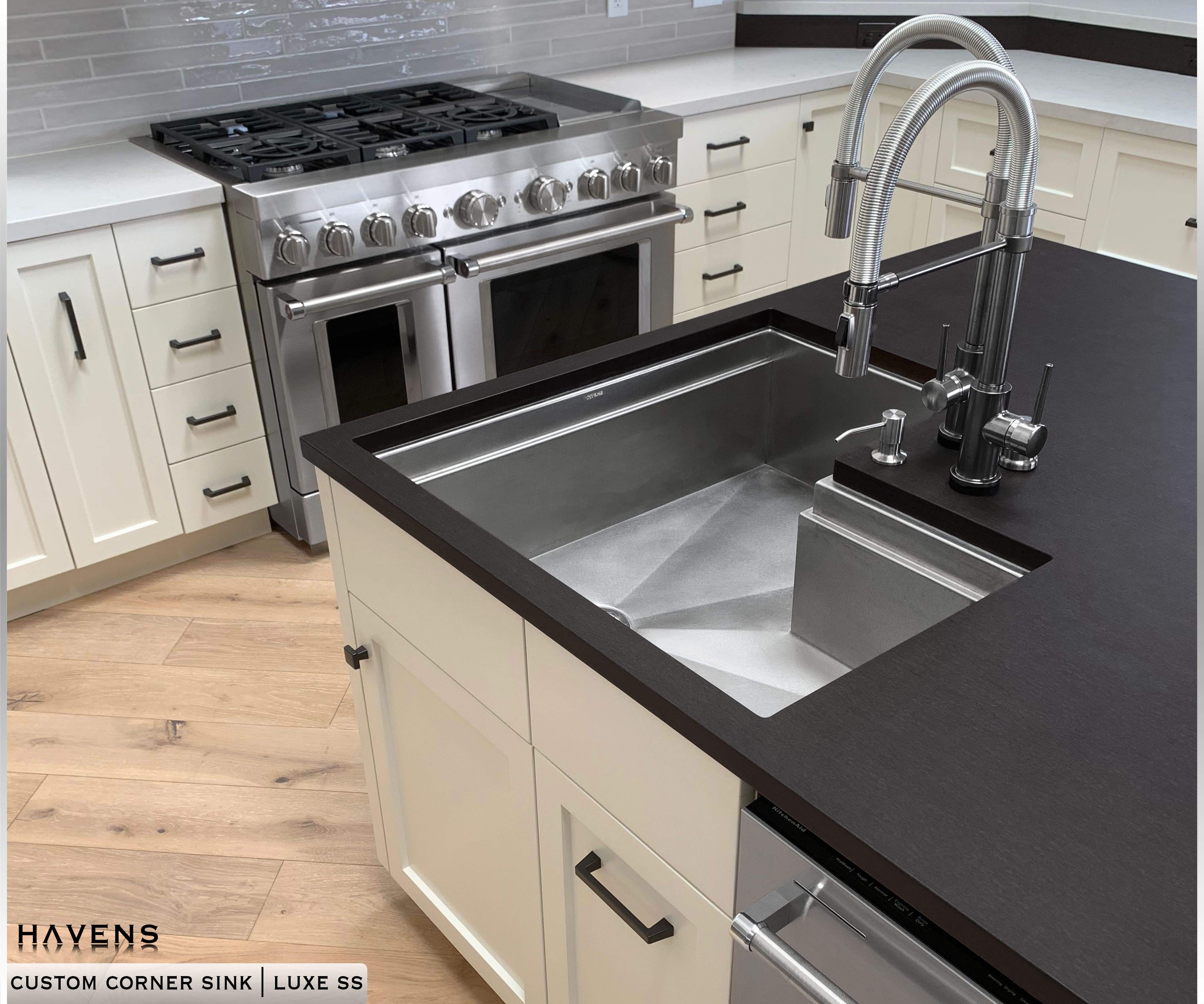 Custom Corner Sink - Stainless - Havens | Luxury Metals