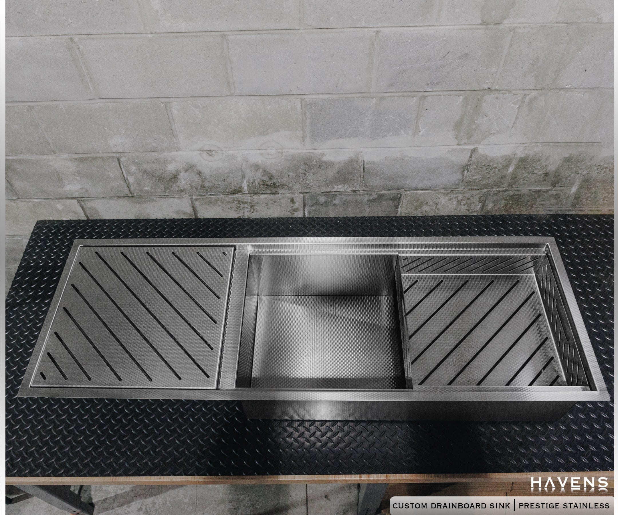 Custom Drainboard Sink - Stainless - Havens | Luxury Metals