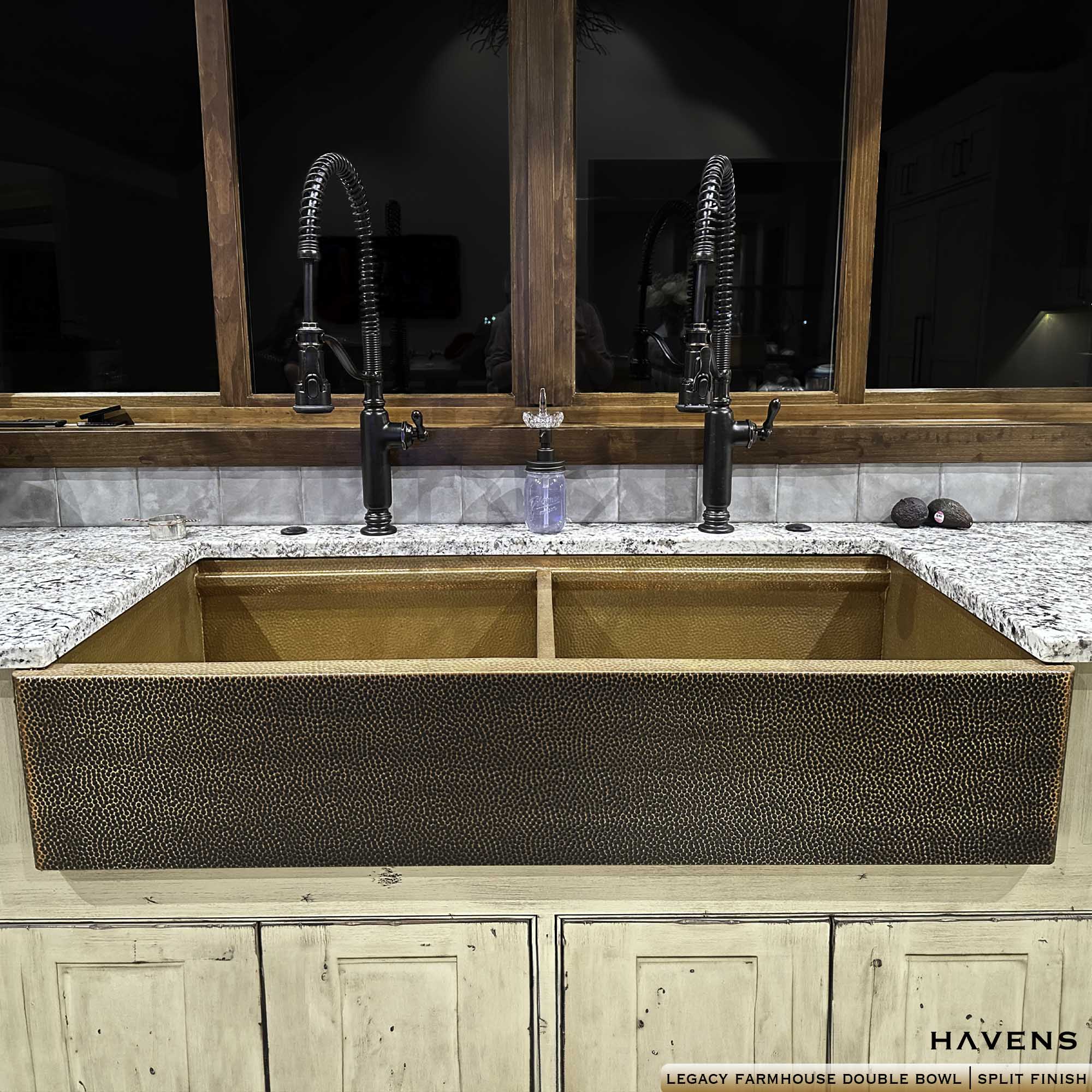 Legacy Double Bowl Farmhouse Sink - Pure Copper