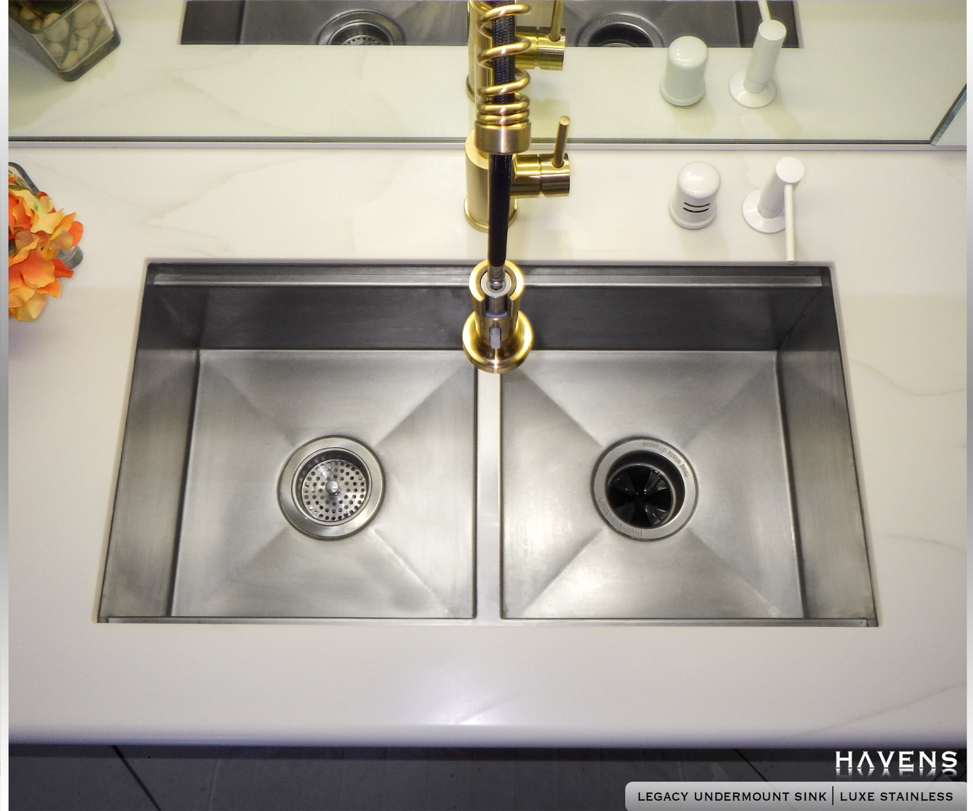 Double-Bowl Sink - Stainless Steel - Havens | Luxury Metals